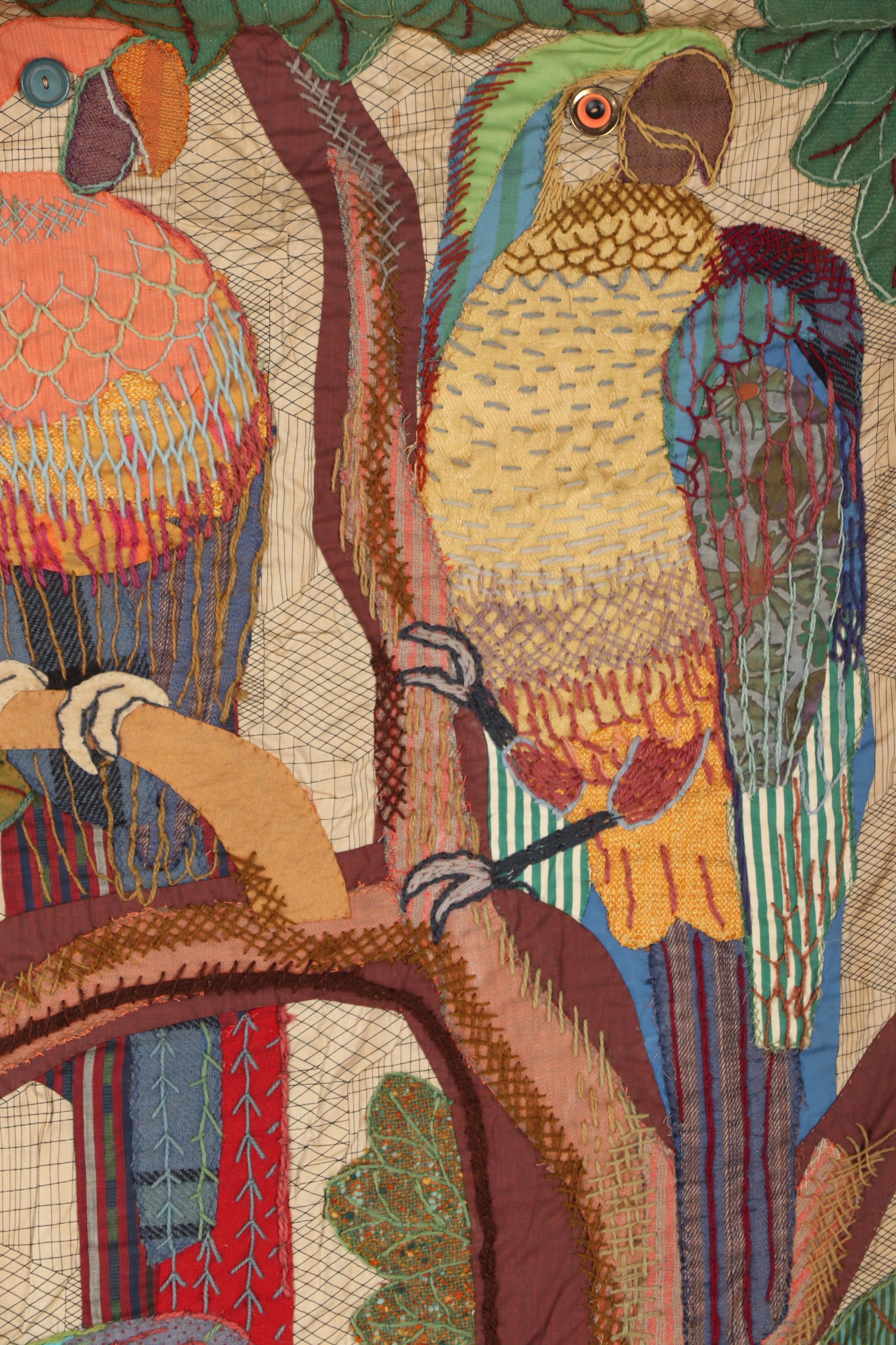 Martha Mood Appliqué Stitchery "Parrots" with Illustrated Art Books