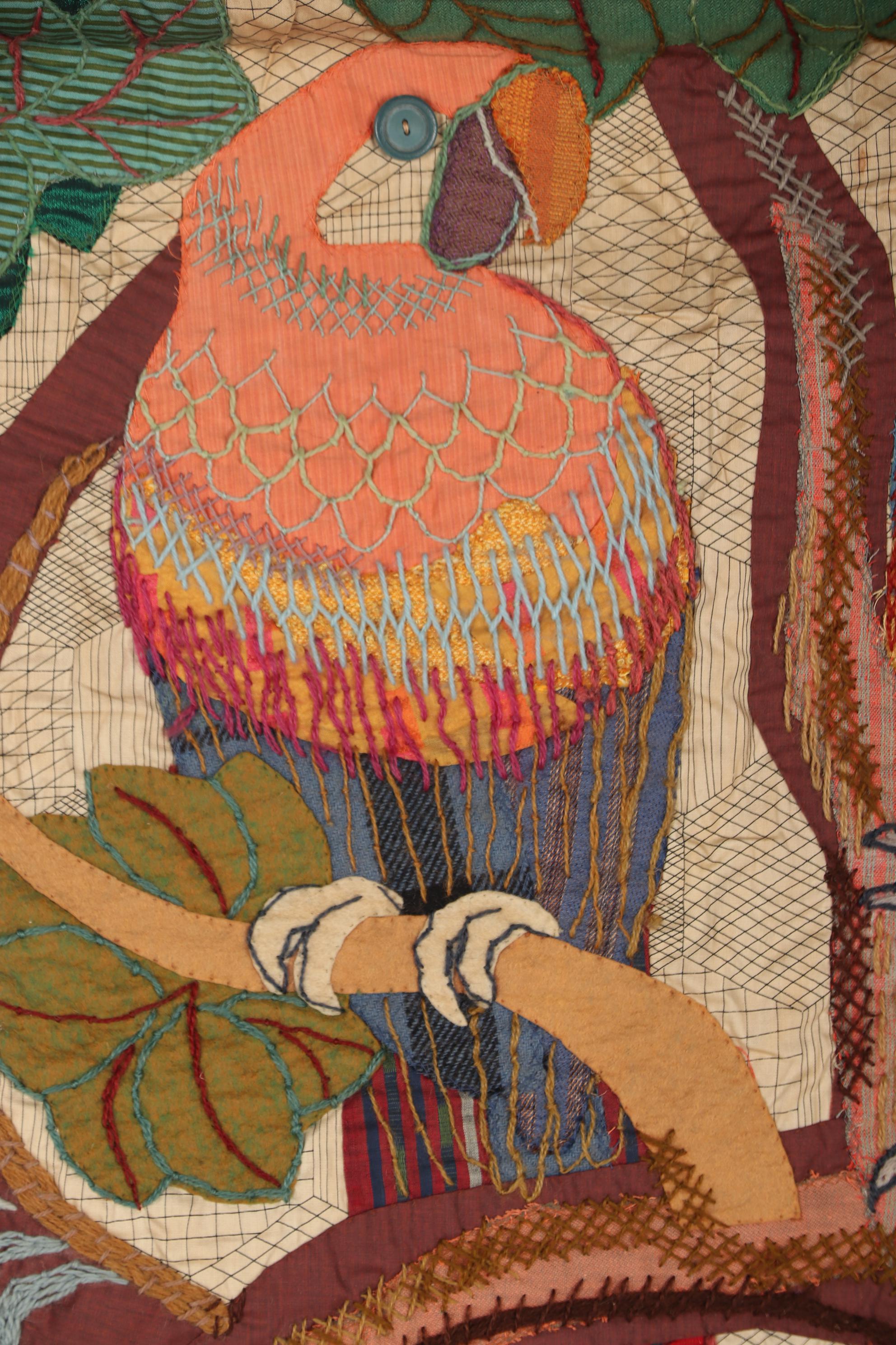 Martha Mood Appliqué Stitchery "Parrots" with Illustrated Art Books