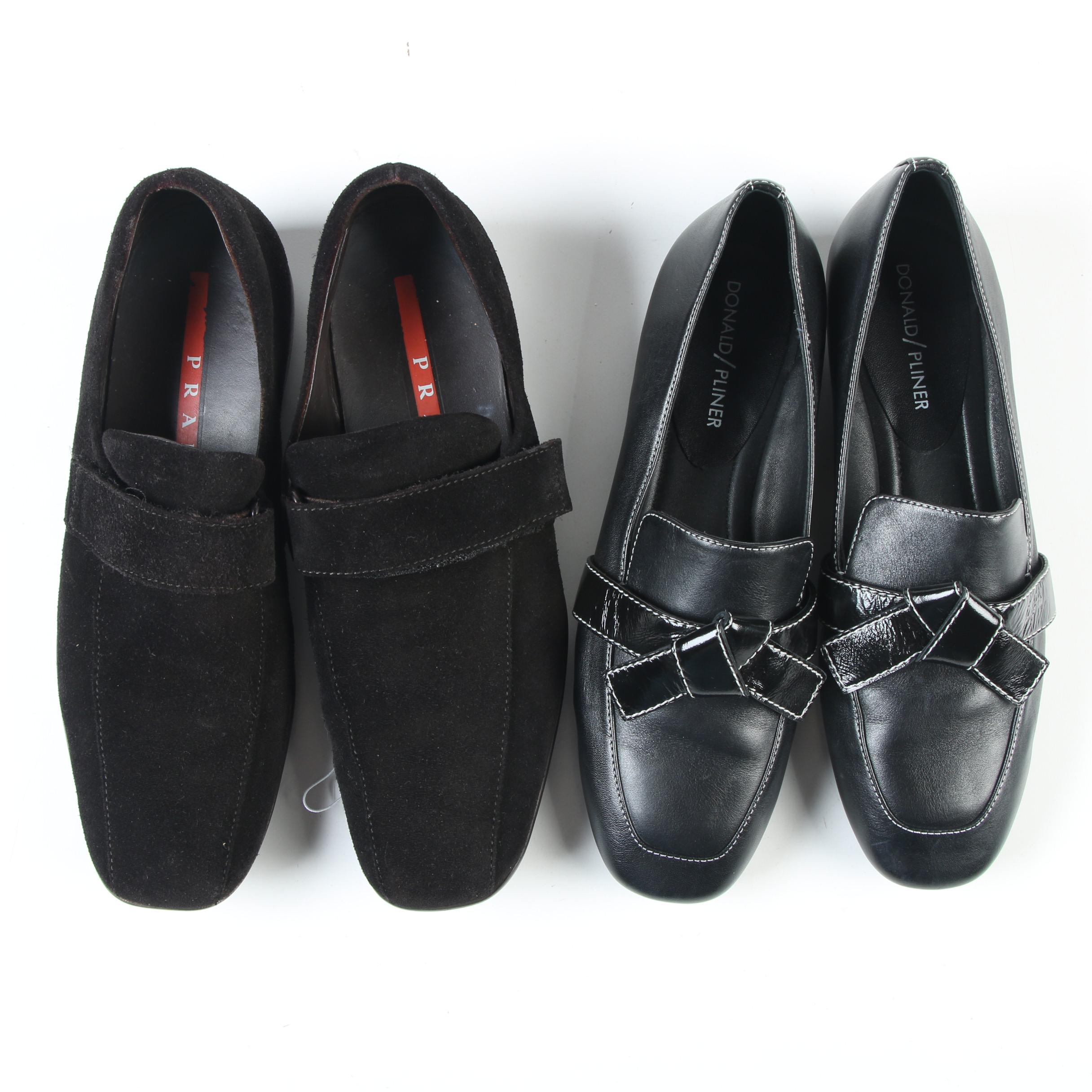 Prada Suede and Donald J Pliner Leather Loafers