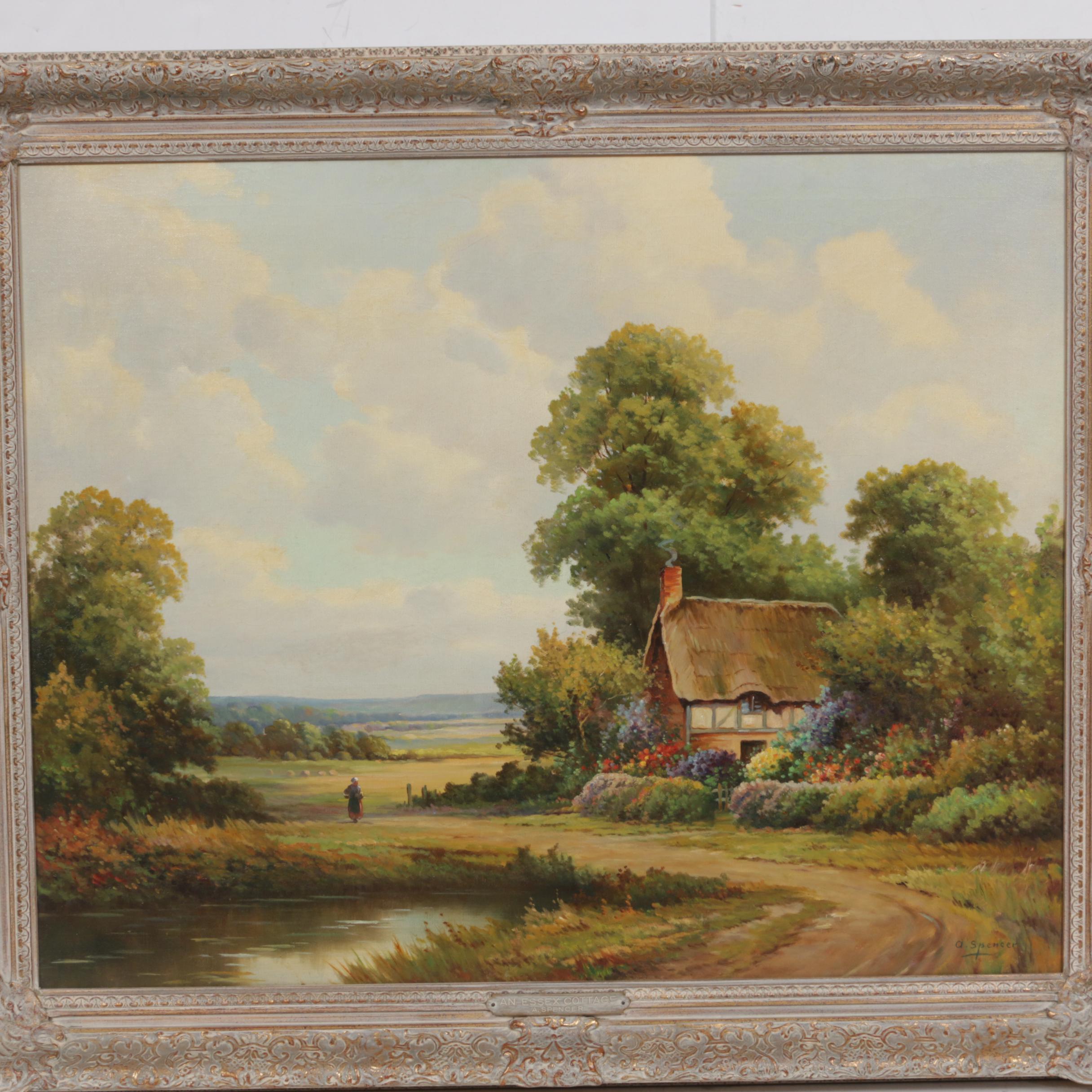 Augustus Spencer Oil Painting "An Essex Cottage"