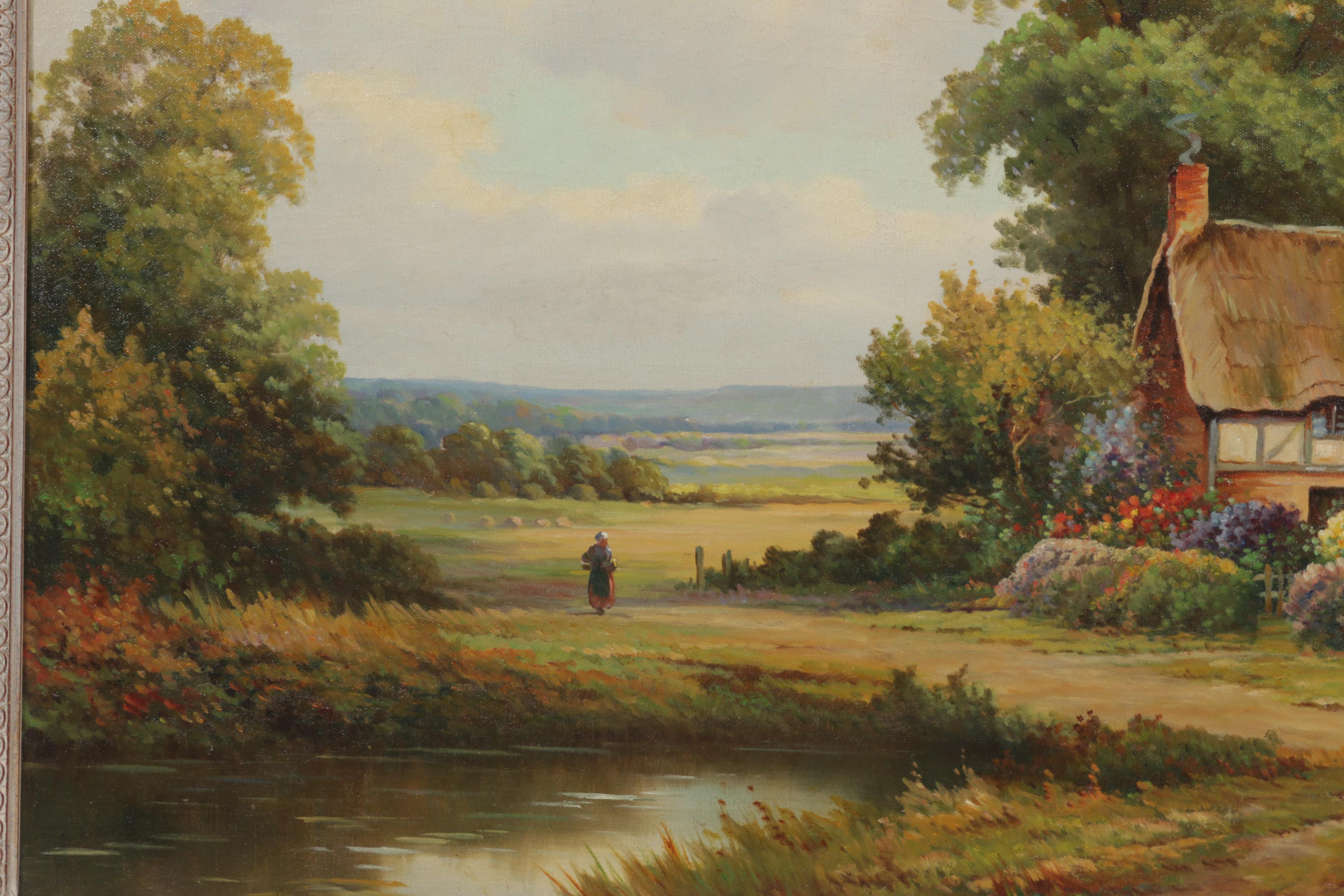 Augustus Spencer Oil Painting "An Essex Cottage"