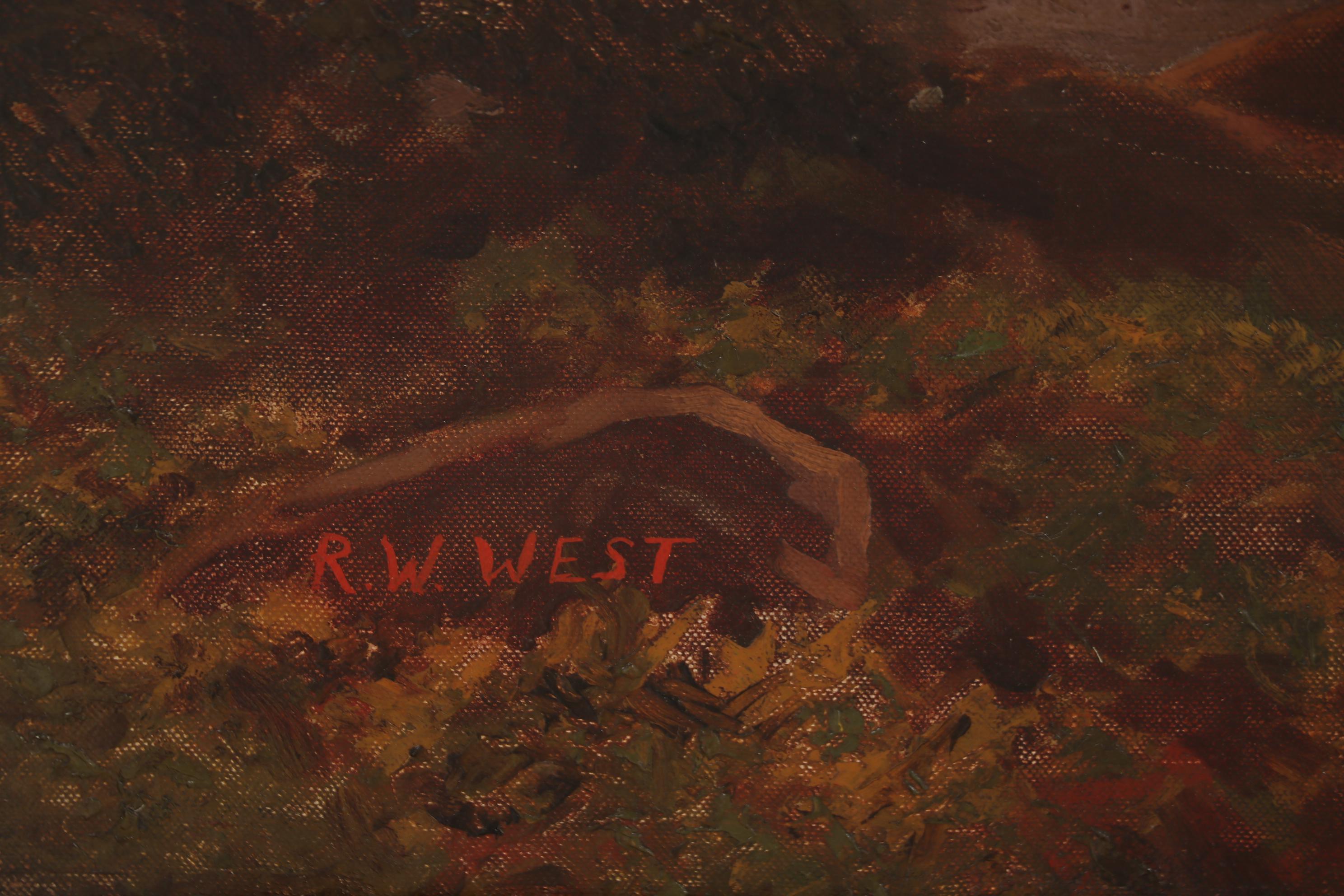 Richard Whately West Monumental Oil Painting "Falls of Clyde"