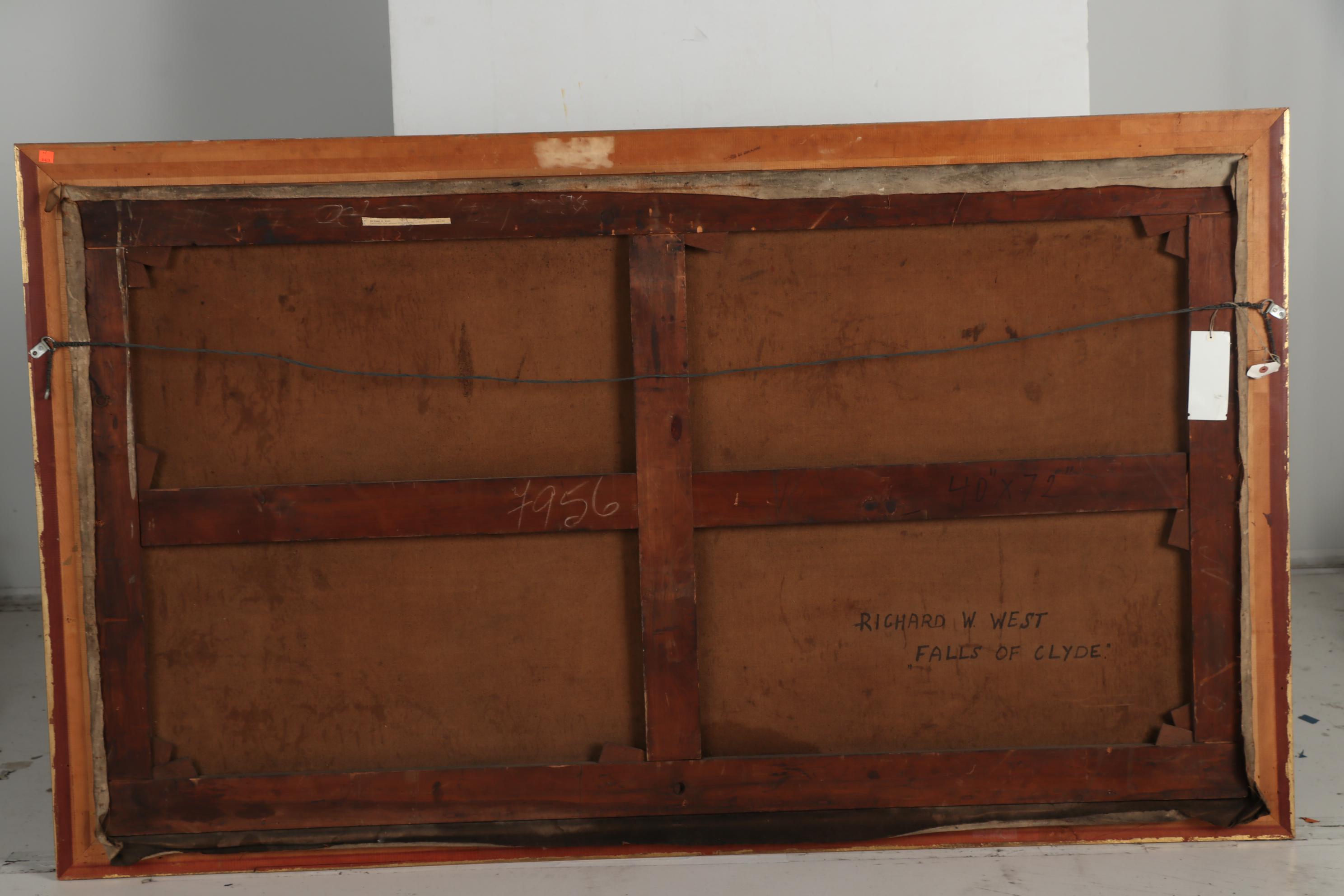 Richard Whately West Monumental Oil Painting "Falls of Clyde"