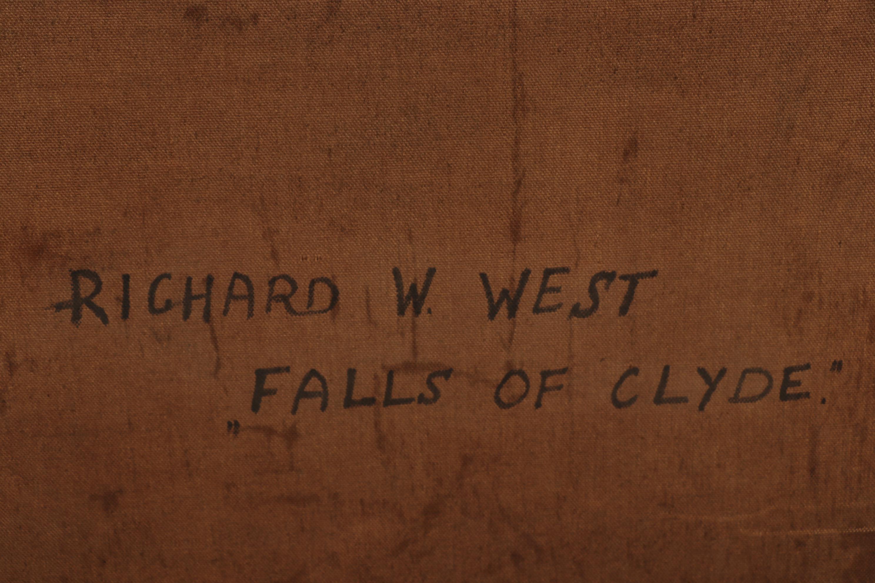 Richard Whately West Monumental Oil Painting "Falls of Clyde"