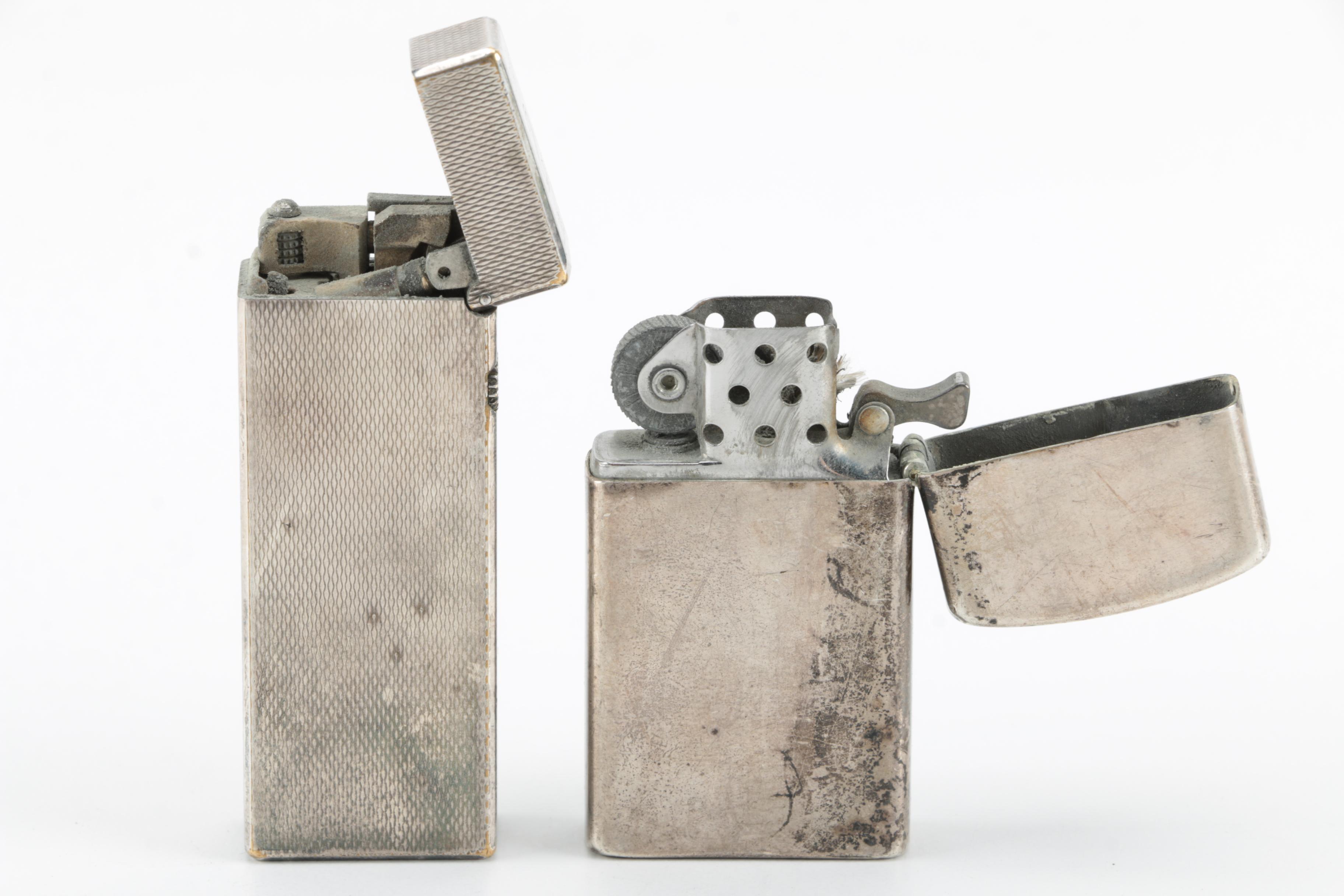 Dunhill "Rollagas" and Sterling Silver Zippo Lighters, Vintage