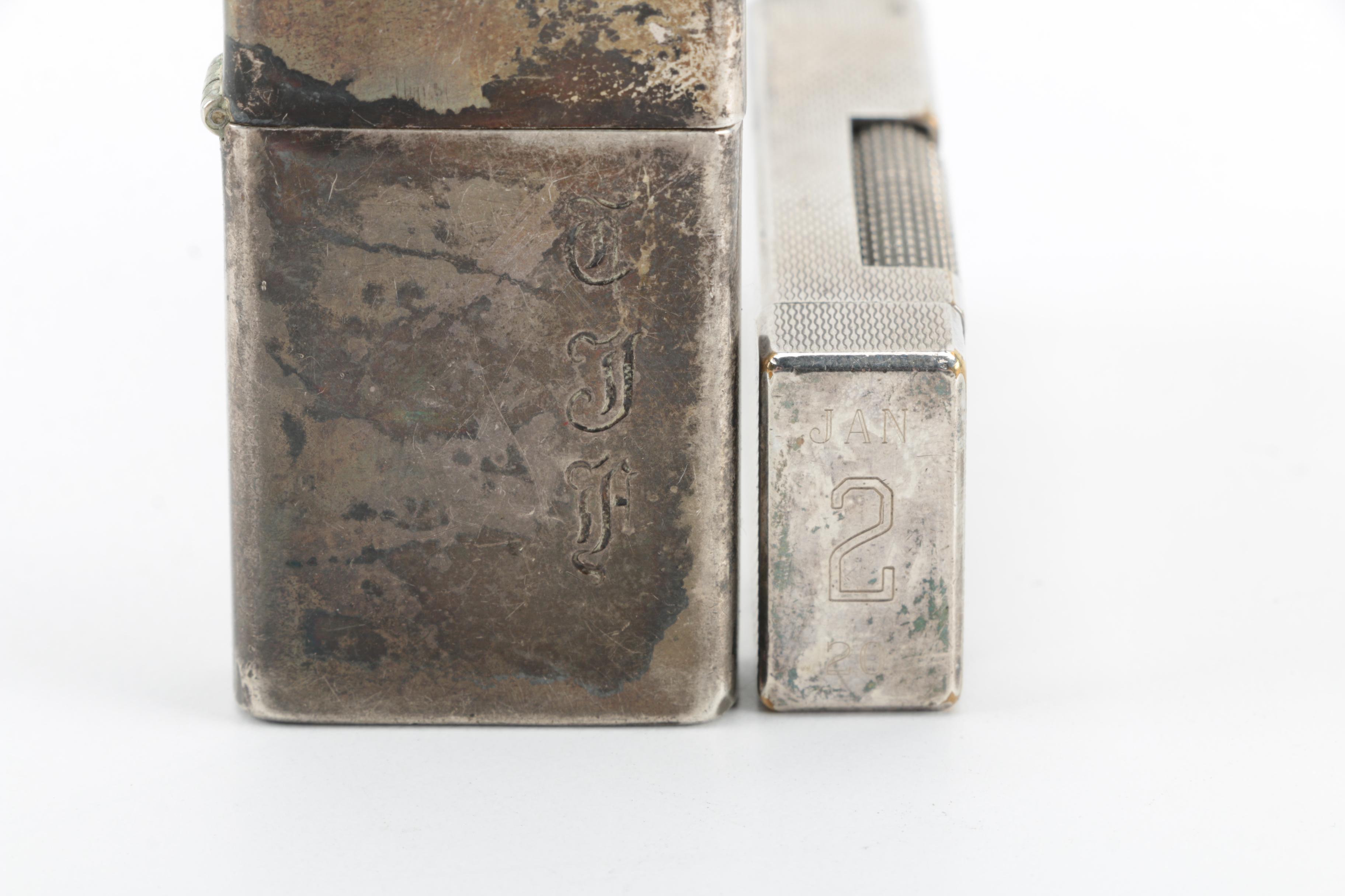 Dunhill "Rollagas" and Sterling Silver Zippo Lighters, Vintage