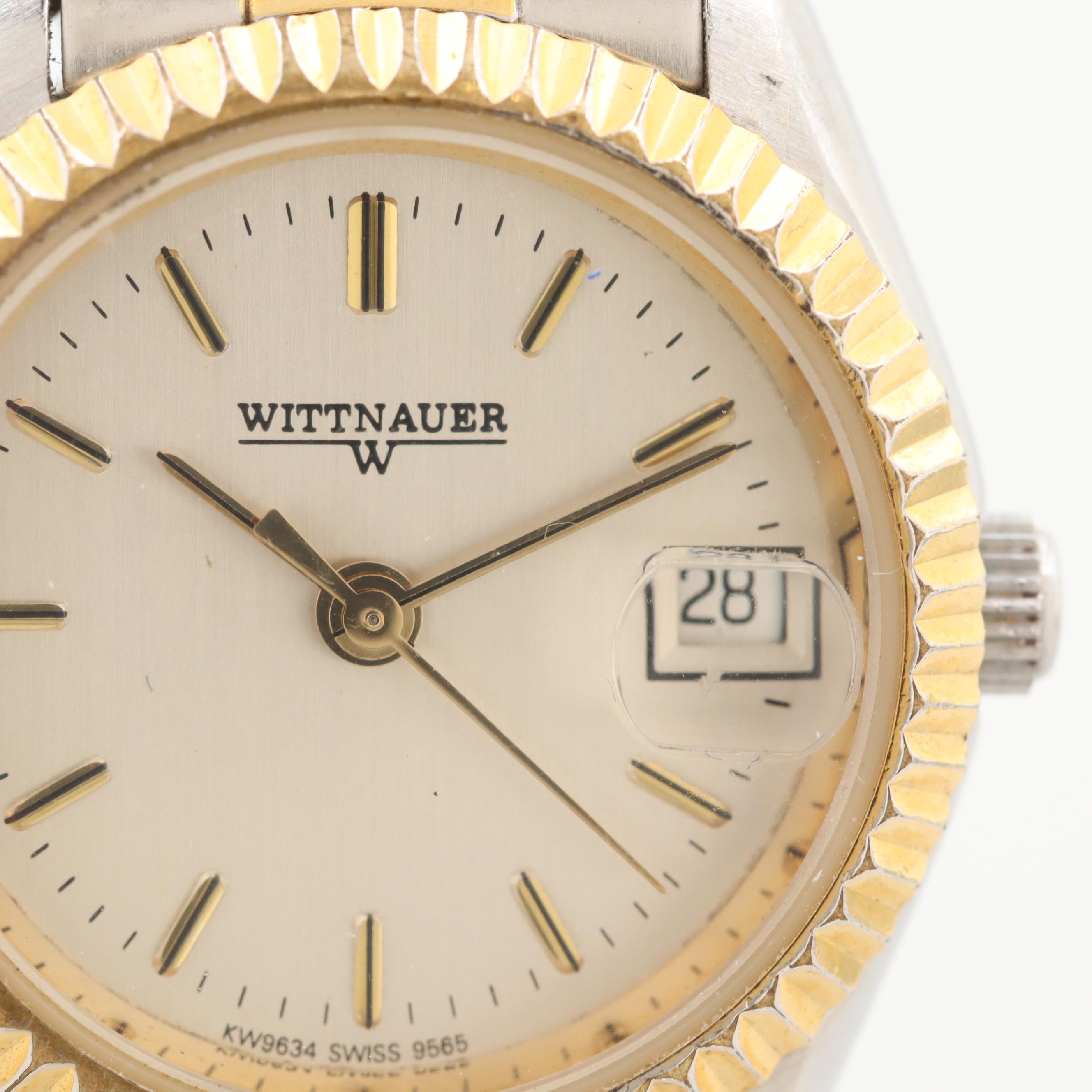 Wittnauer Two Tone Quartz Stainless Steel Watch With Date Window