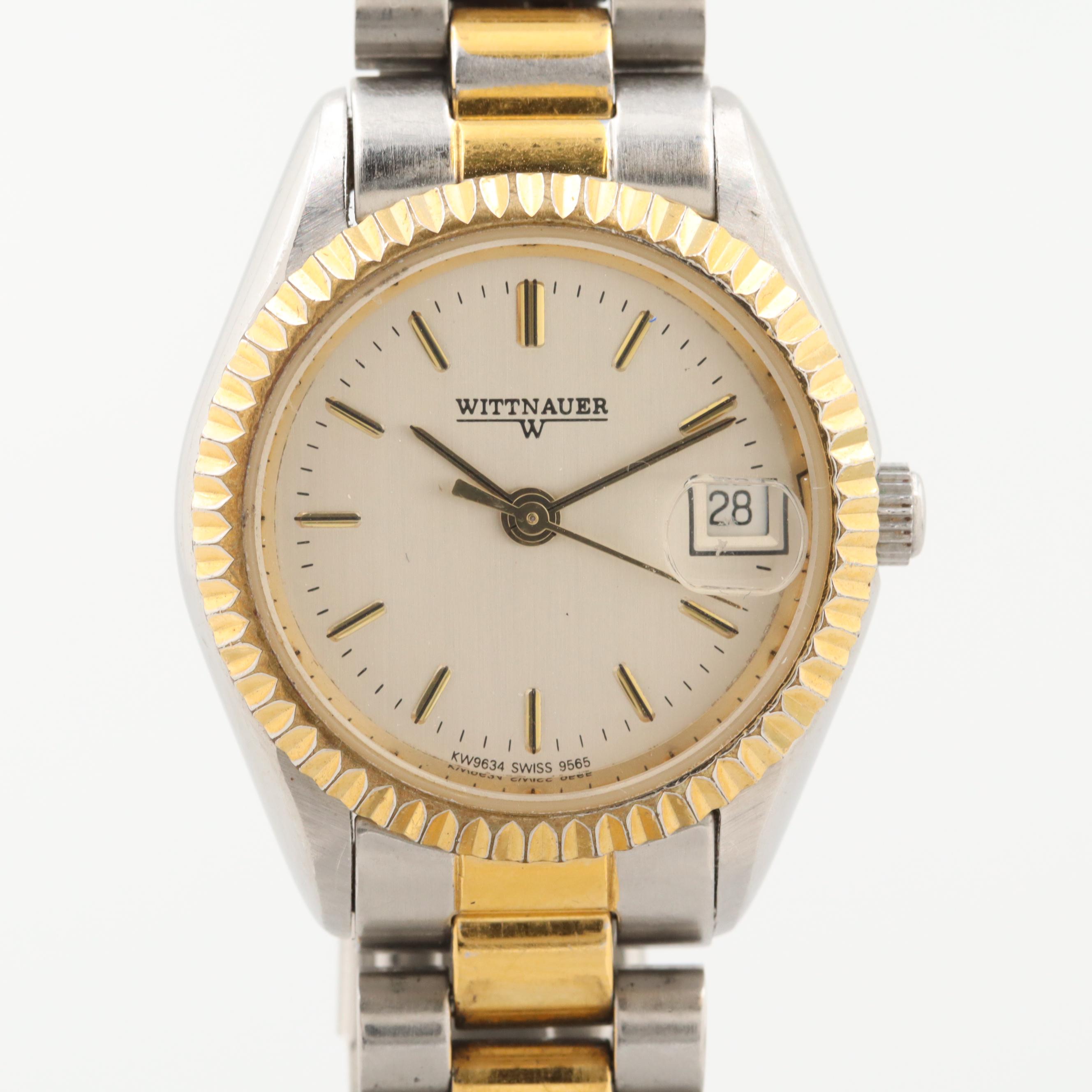 Wittnauer Two Tone Quartz Stainless Steel Watch With Date Window