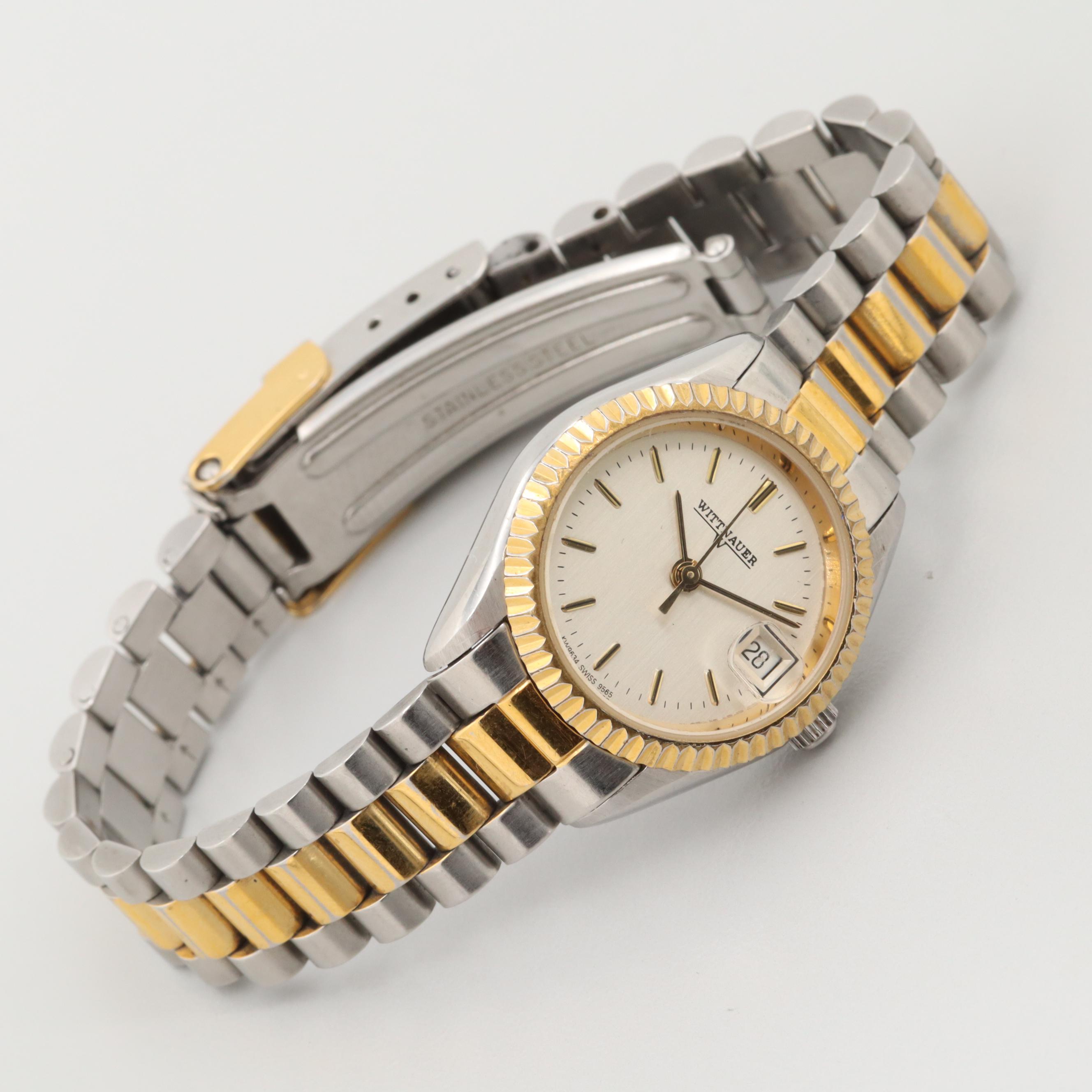 Wittnauer Two Tone Quartz Stainless Steel Watch With Date Window