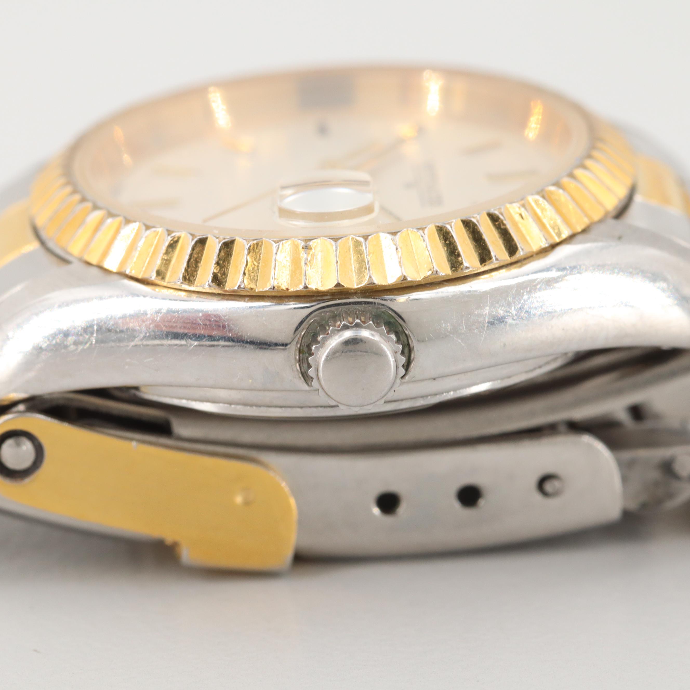 Wittnauer Two Tone Quartz Stainless Steel Watch With Date Window