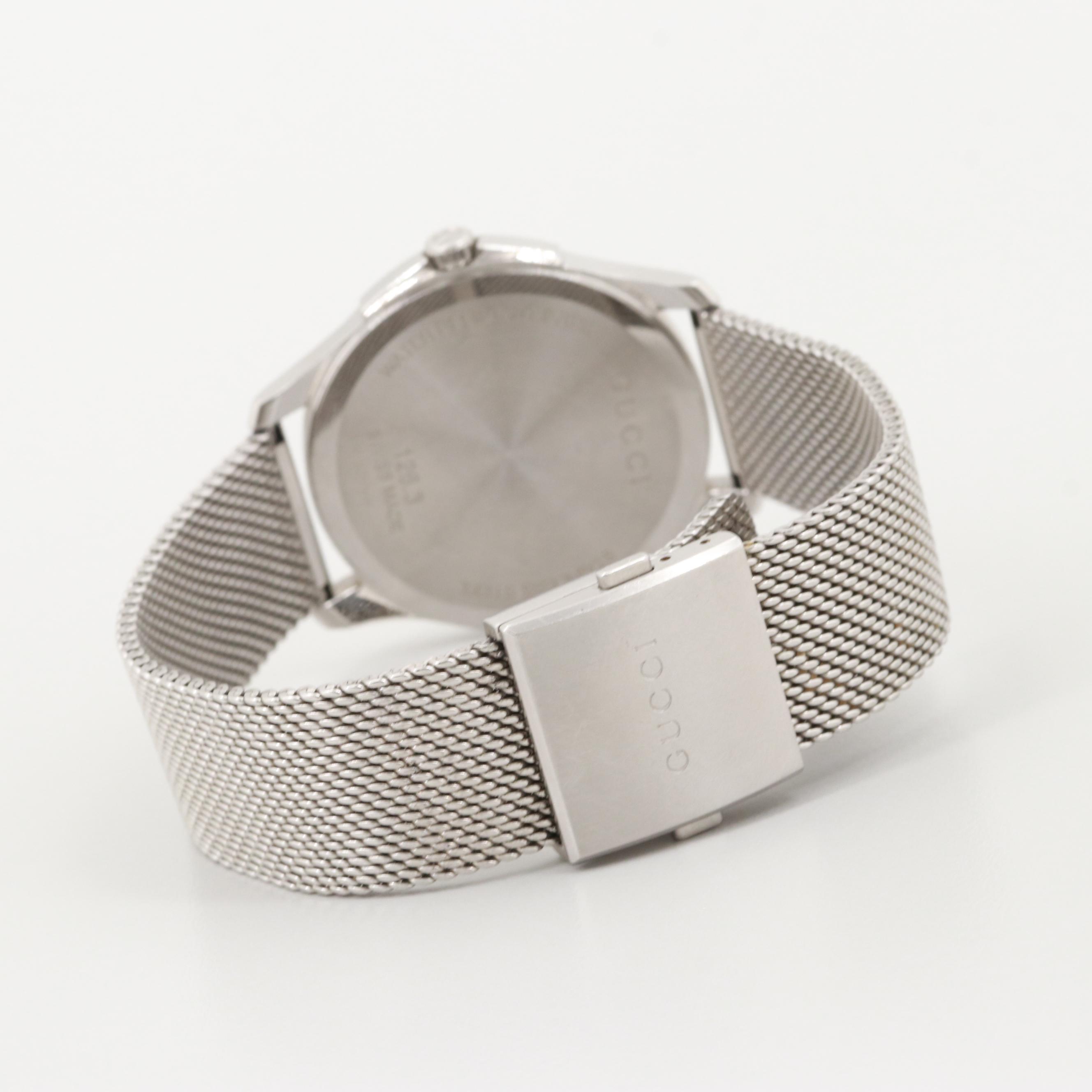 Gucci G - Timeless Diamond Dial Stainless Steel Quartz Watch