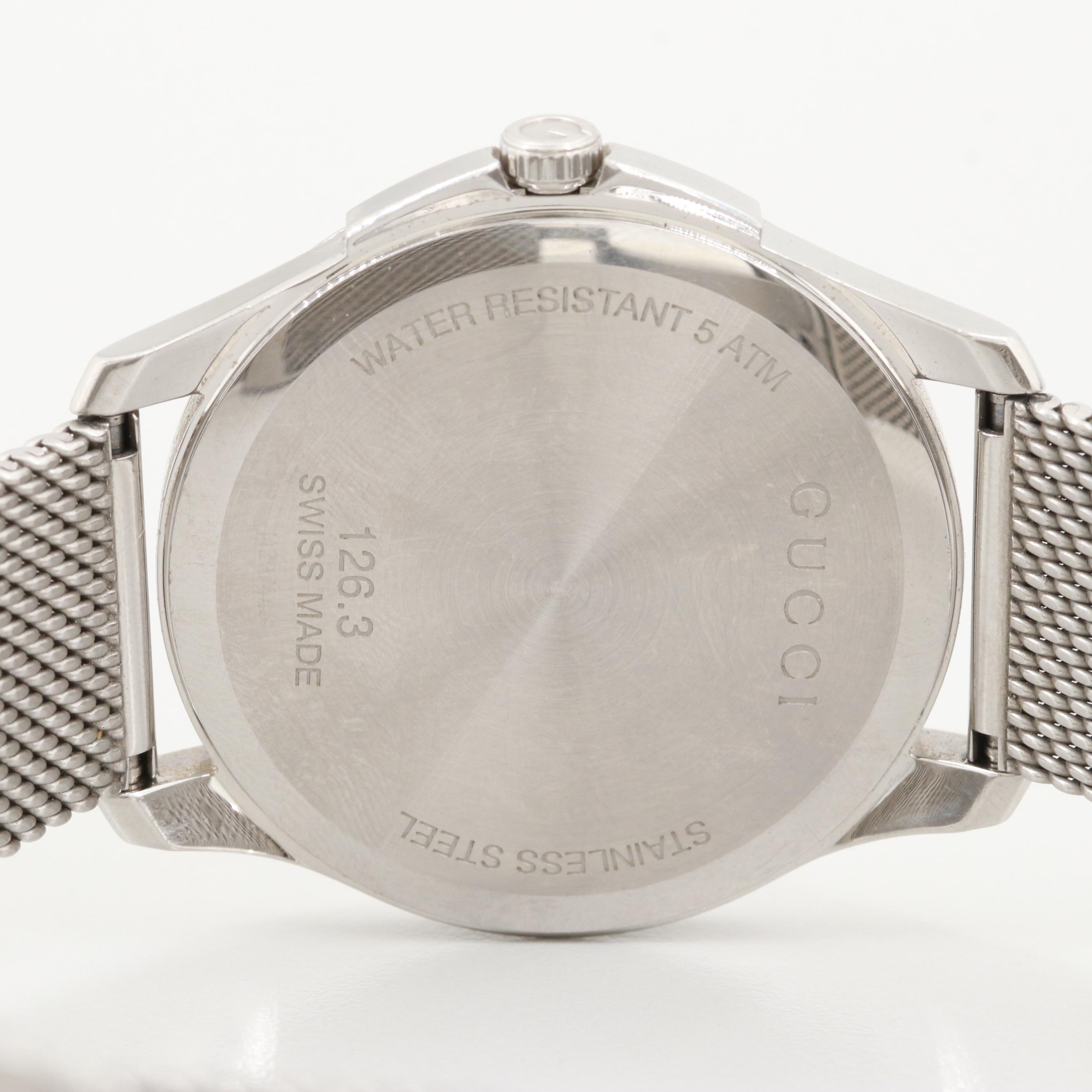 Gucci G - Timeless Diamond Dial Stainless Steel Quartz Watch