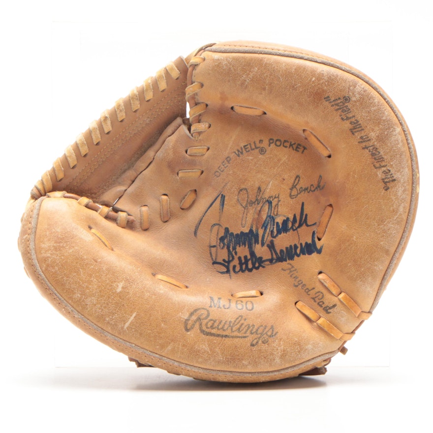 Johnny Bench Signed "Little General" Inscribed Rawlings Glove  Visual COA