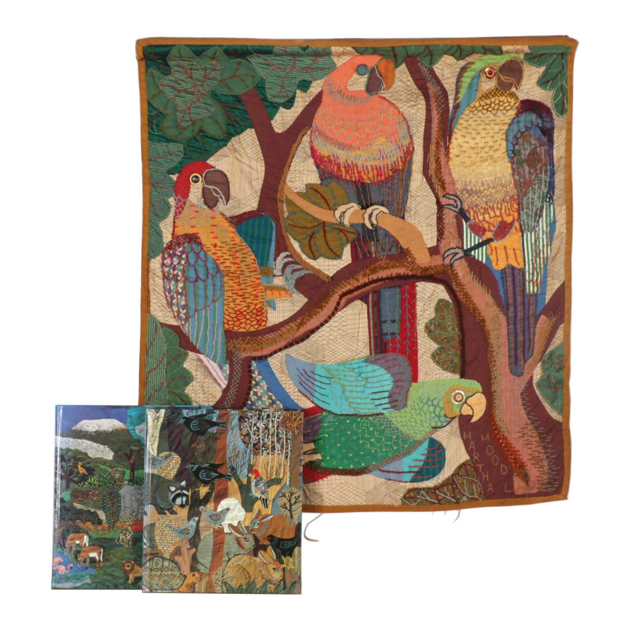 Martha Mood Appliqué Stitchery "Parrots" with Illustrated Art Books