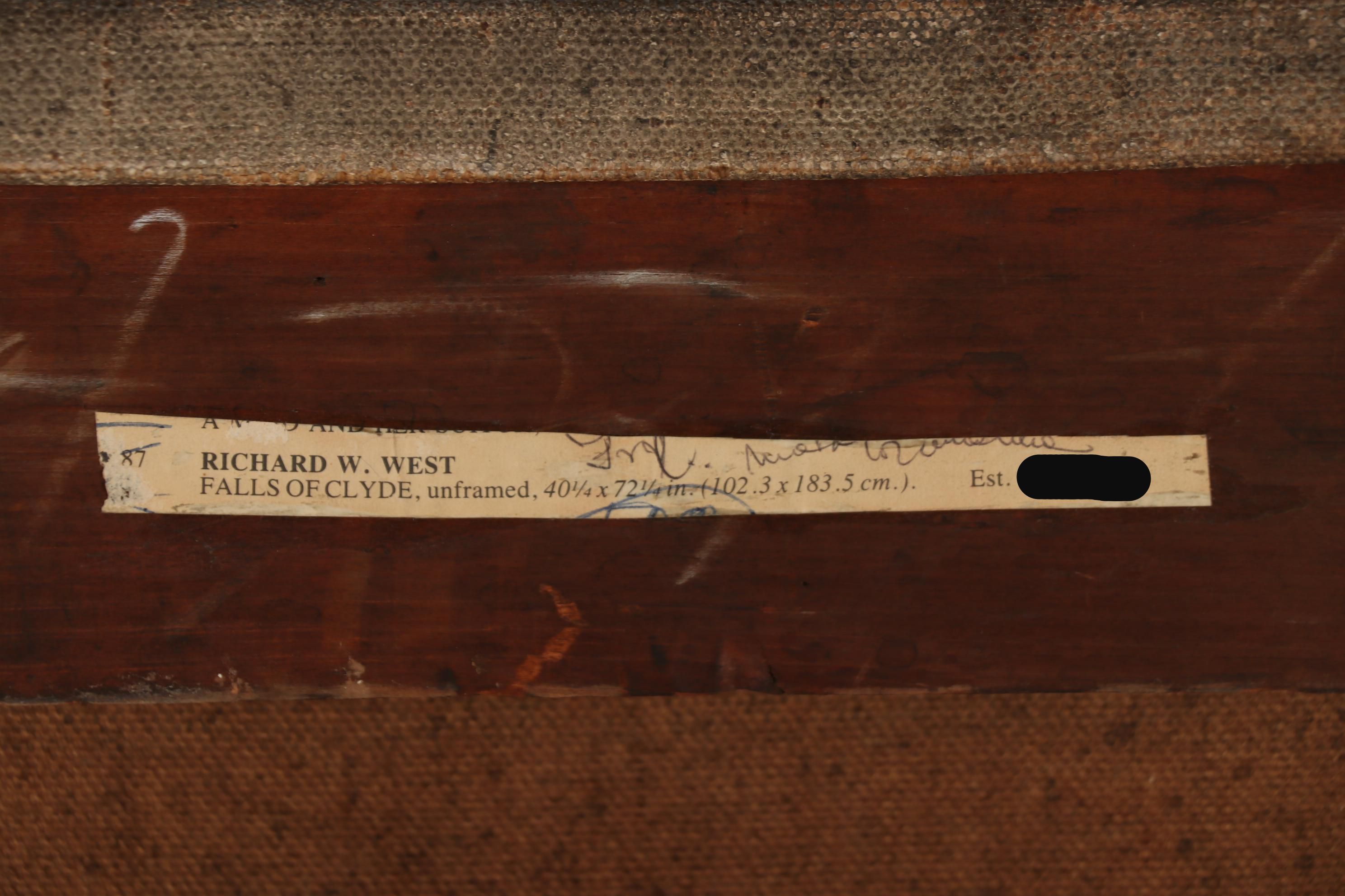 Richard Whately West Monumental Oil Painting "Falls of Clyde"