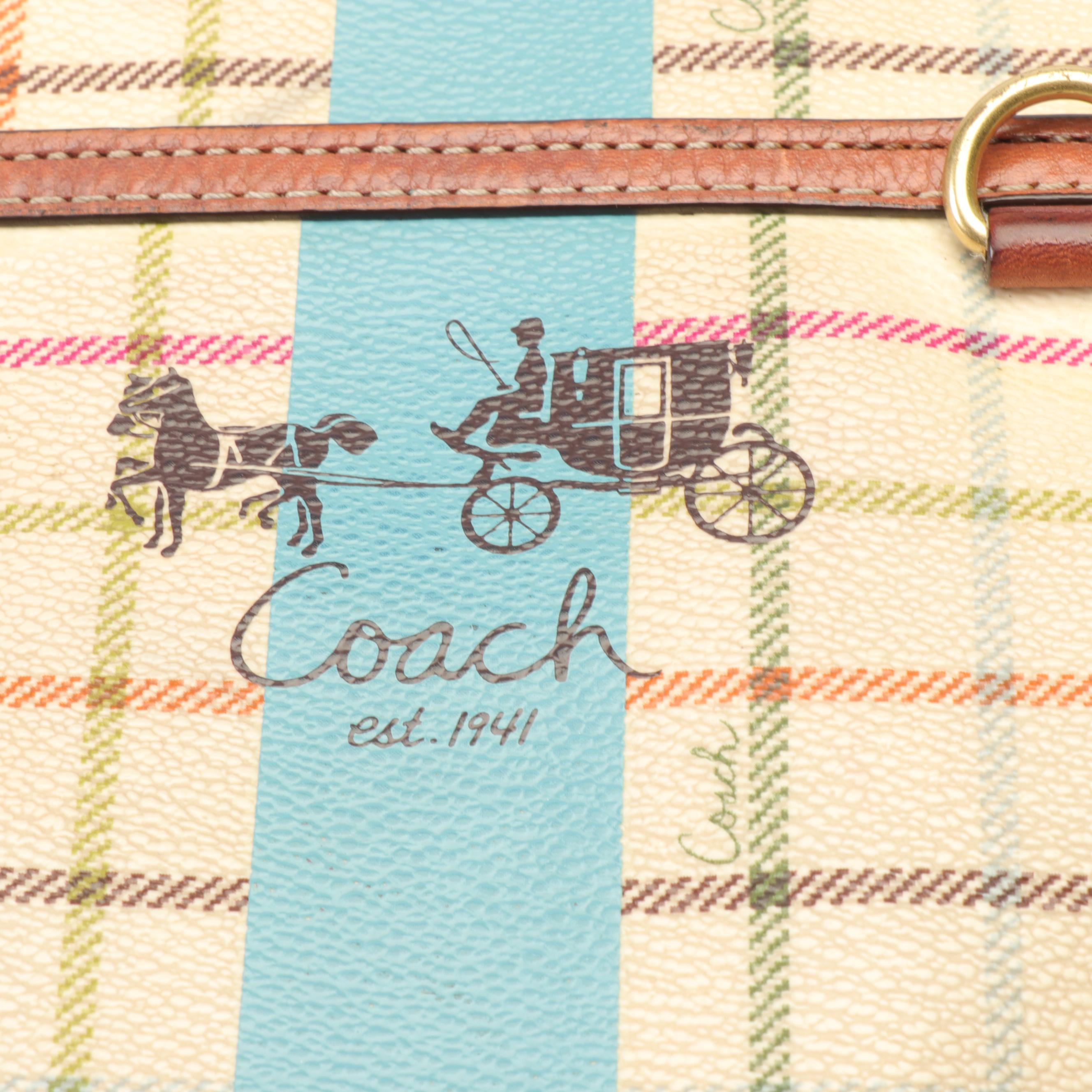 Coach Heritage Stripe Tattersall Swingpack