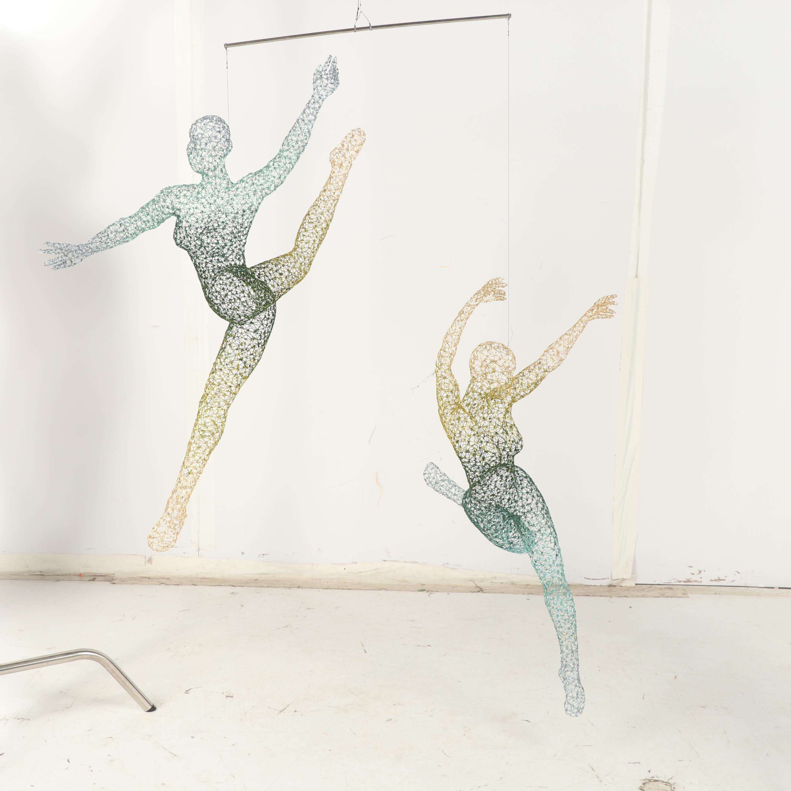 Michael Gard Modernist Wire Sculpture of Dancers