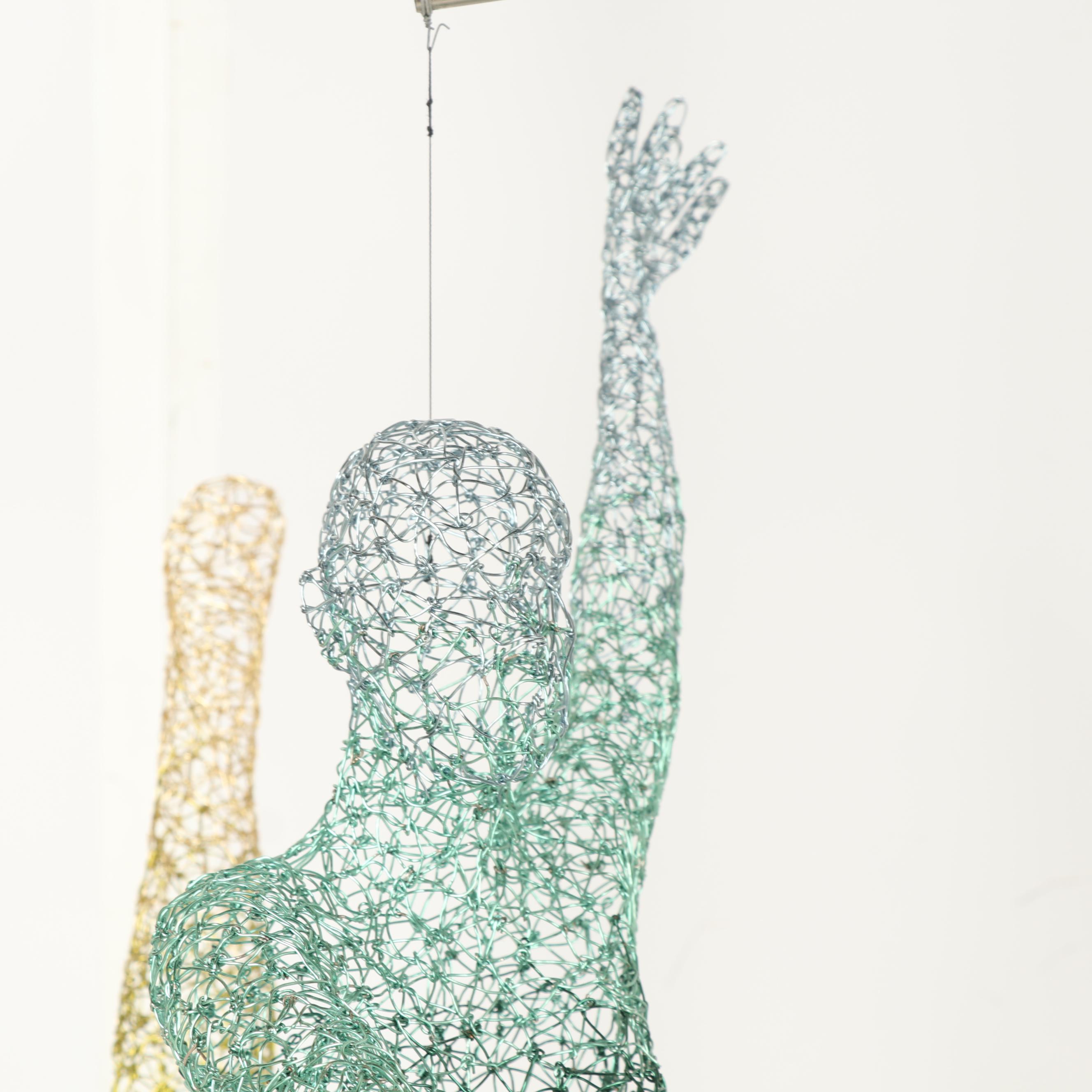 Michael Gard Modernist Wire Sculpture of Dancers