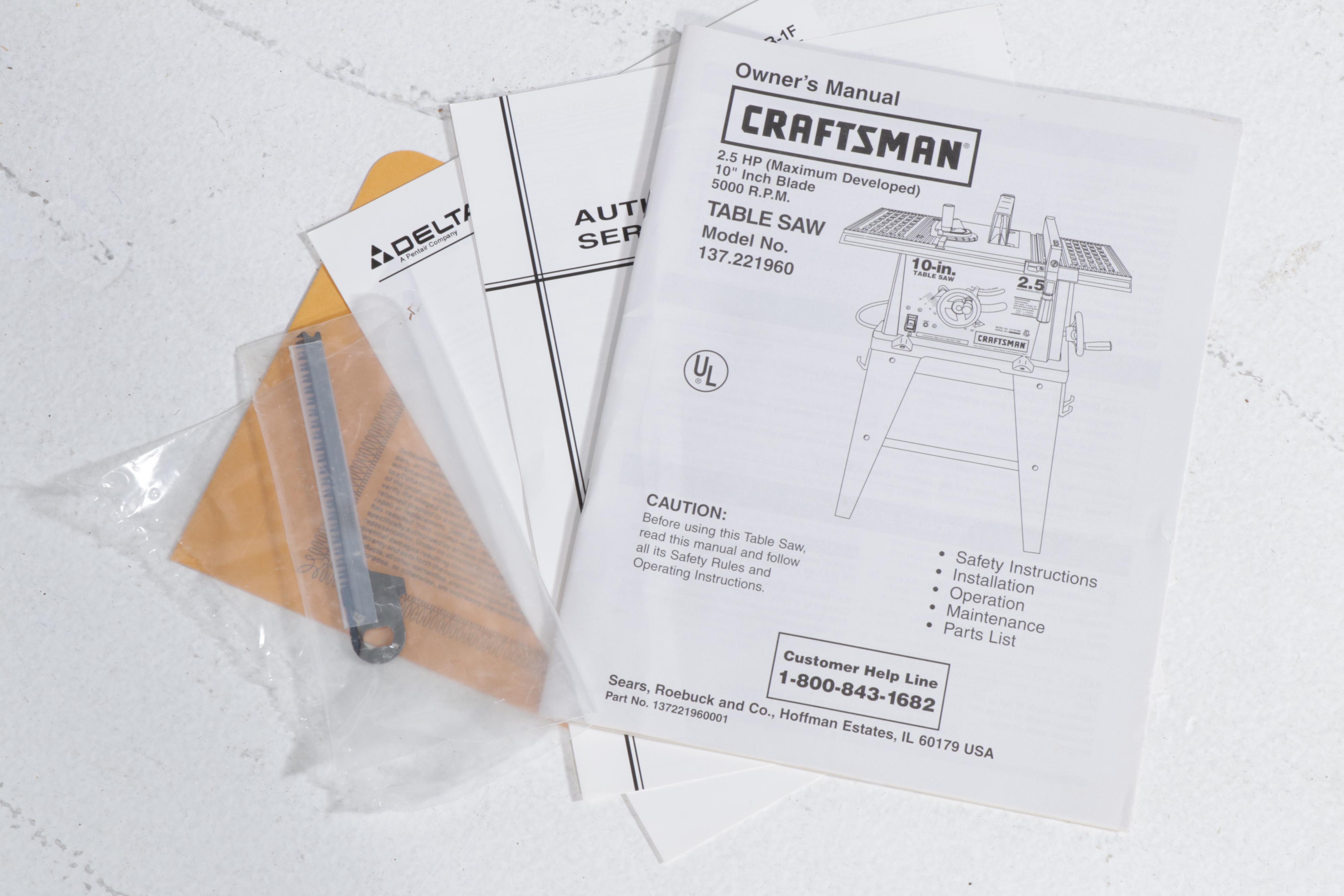 Craftsman 10-inch Table Saw with Stand