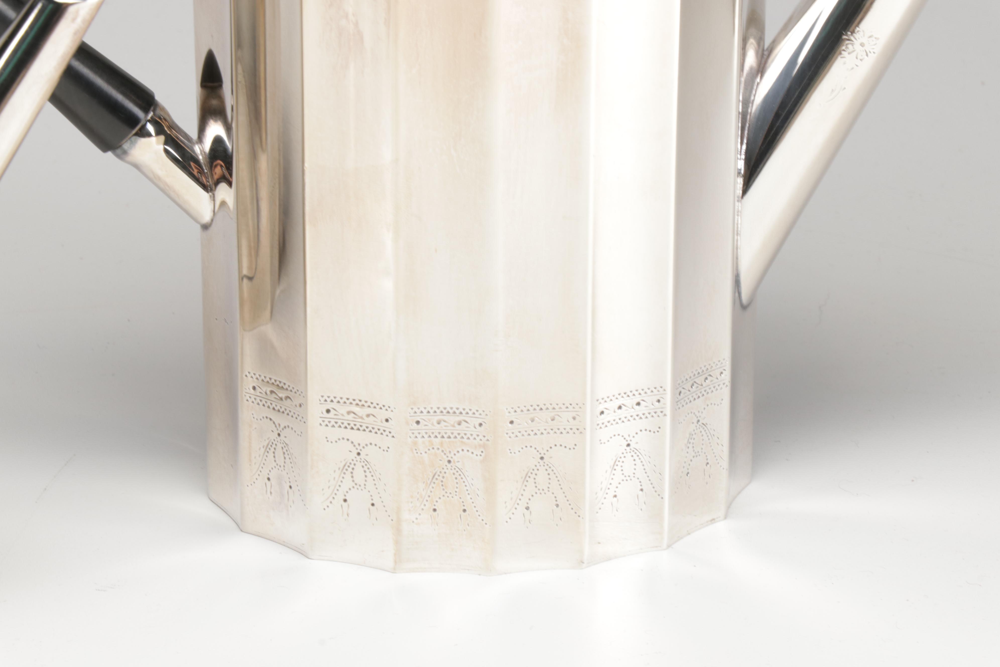 Lunt Silver Plate "Paul Revere" Tea Service and Candlesticks