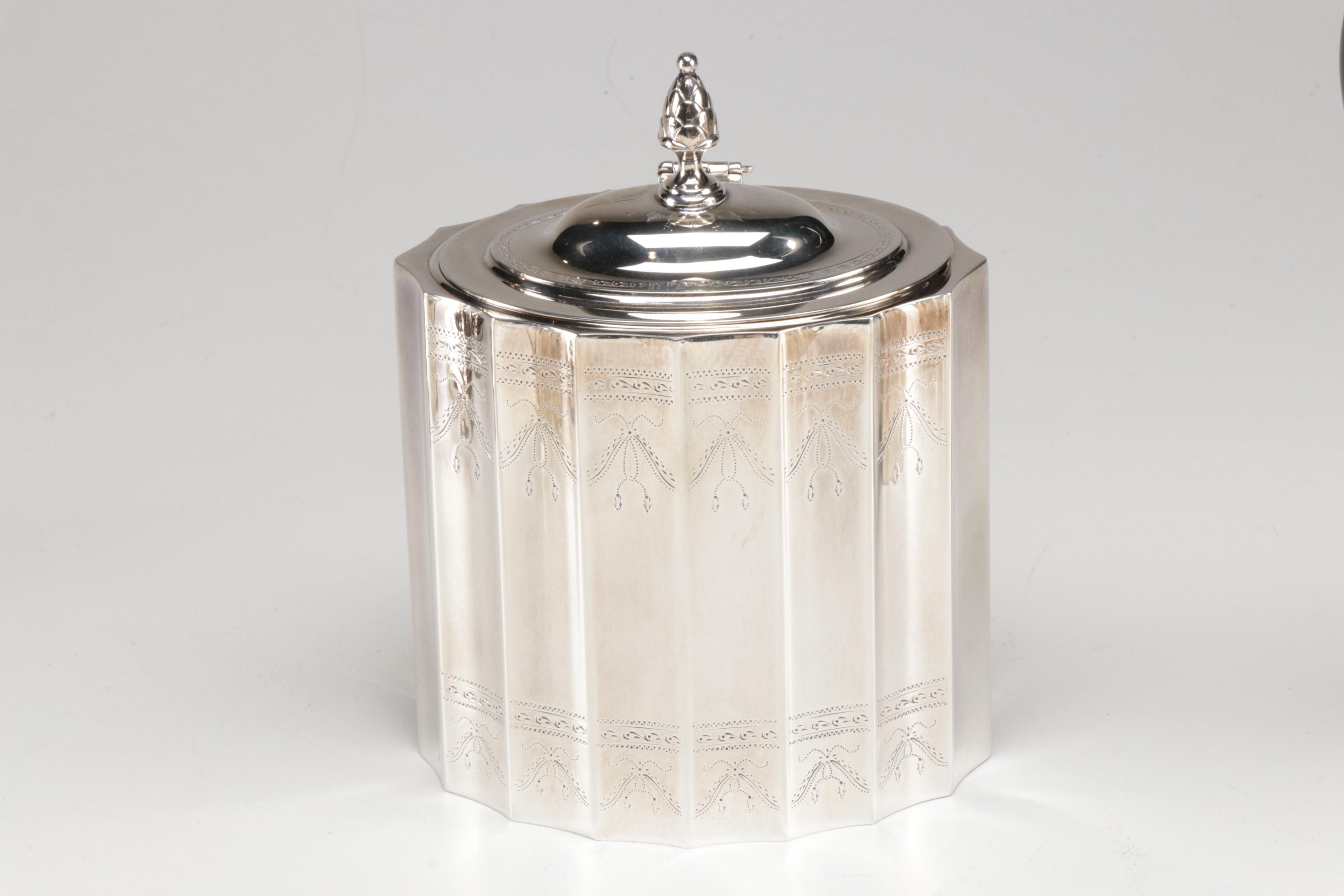 Lunt Silver Plate "Paul Revere" Tea Service and Candlesticks