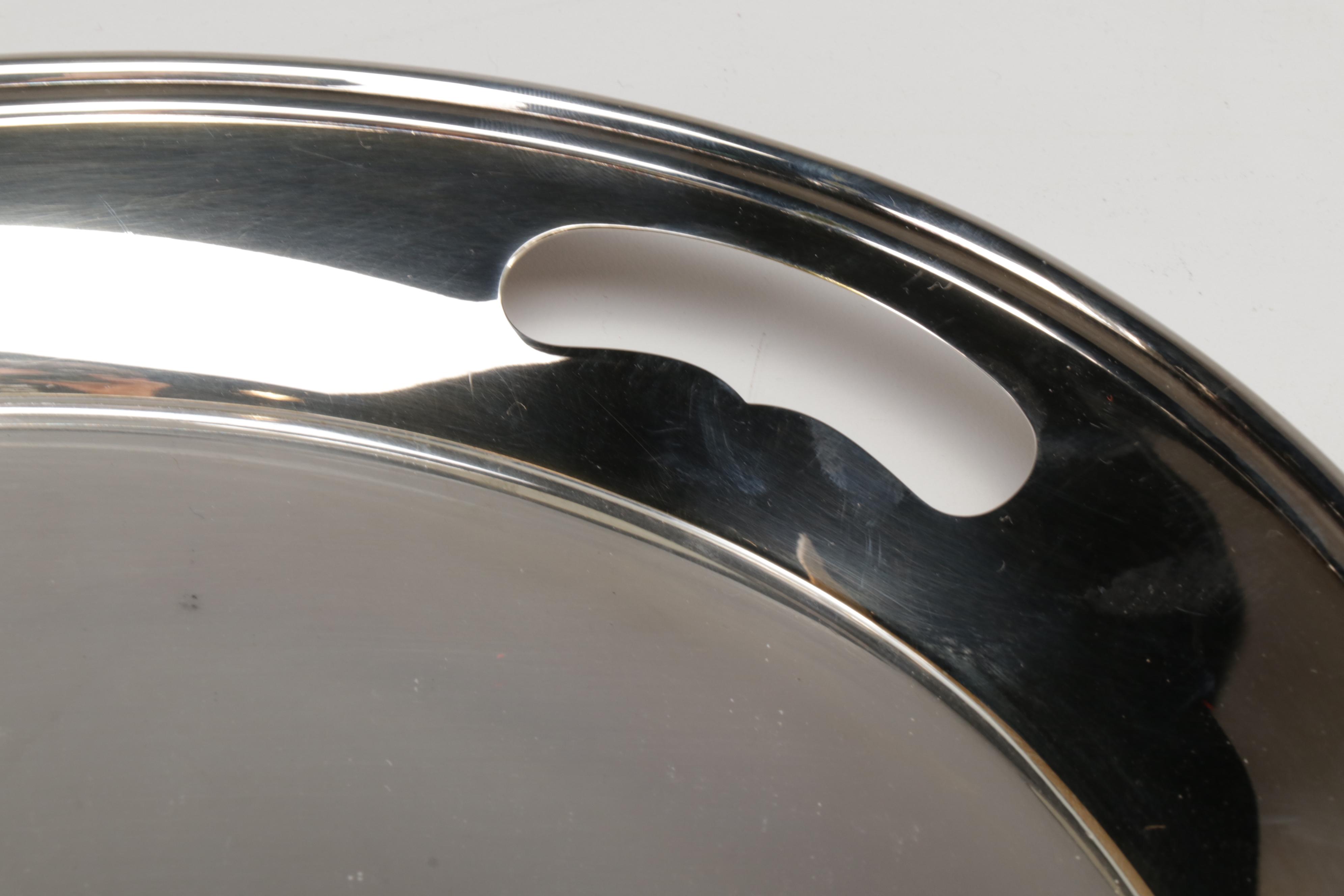 Lunt Silver Plate "Paul Revere" Tea Service and Candlesticks