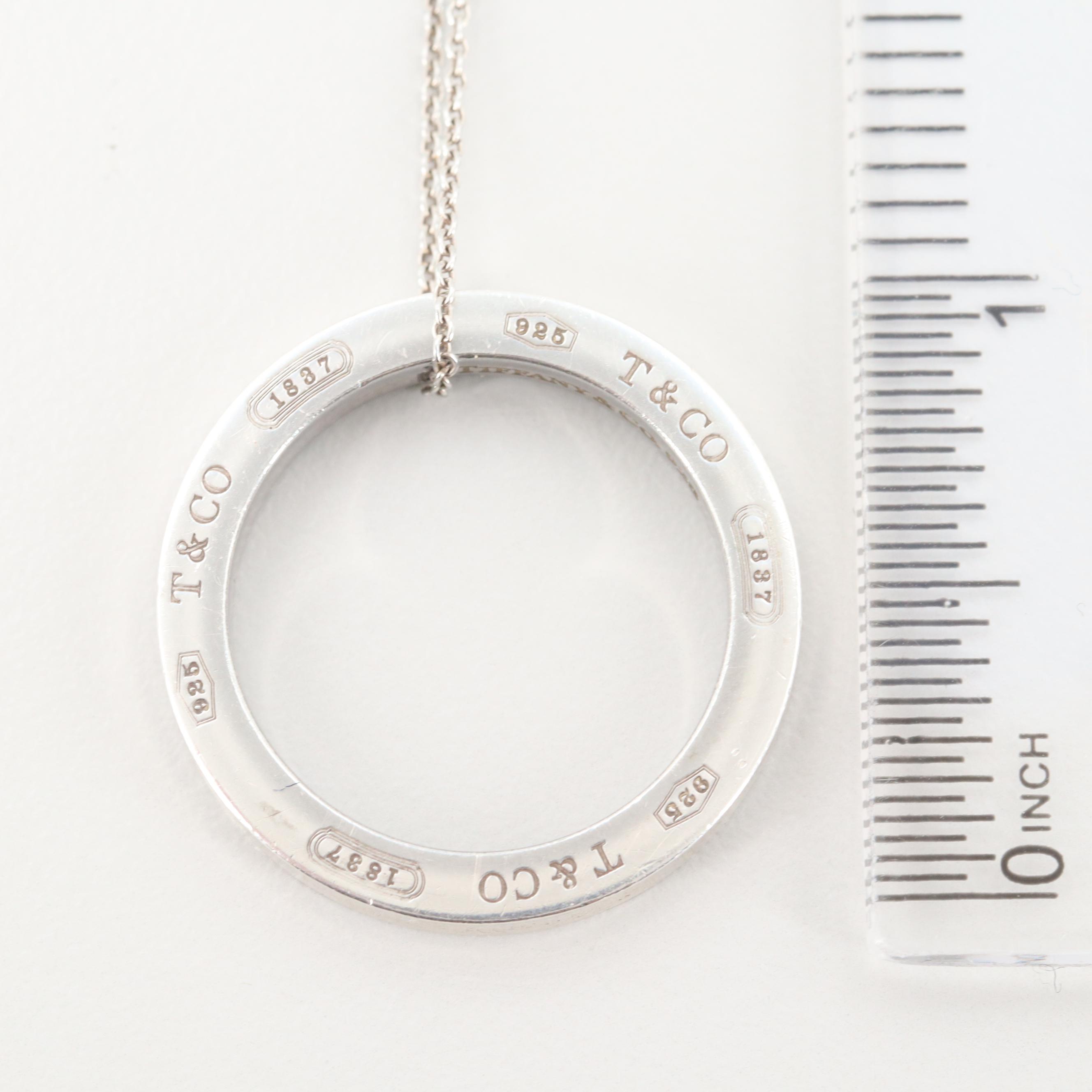 Tiffany & Co. Sterling Silver 1837 Circle Pendant Necklace