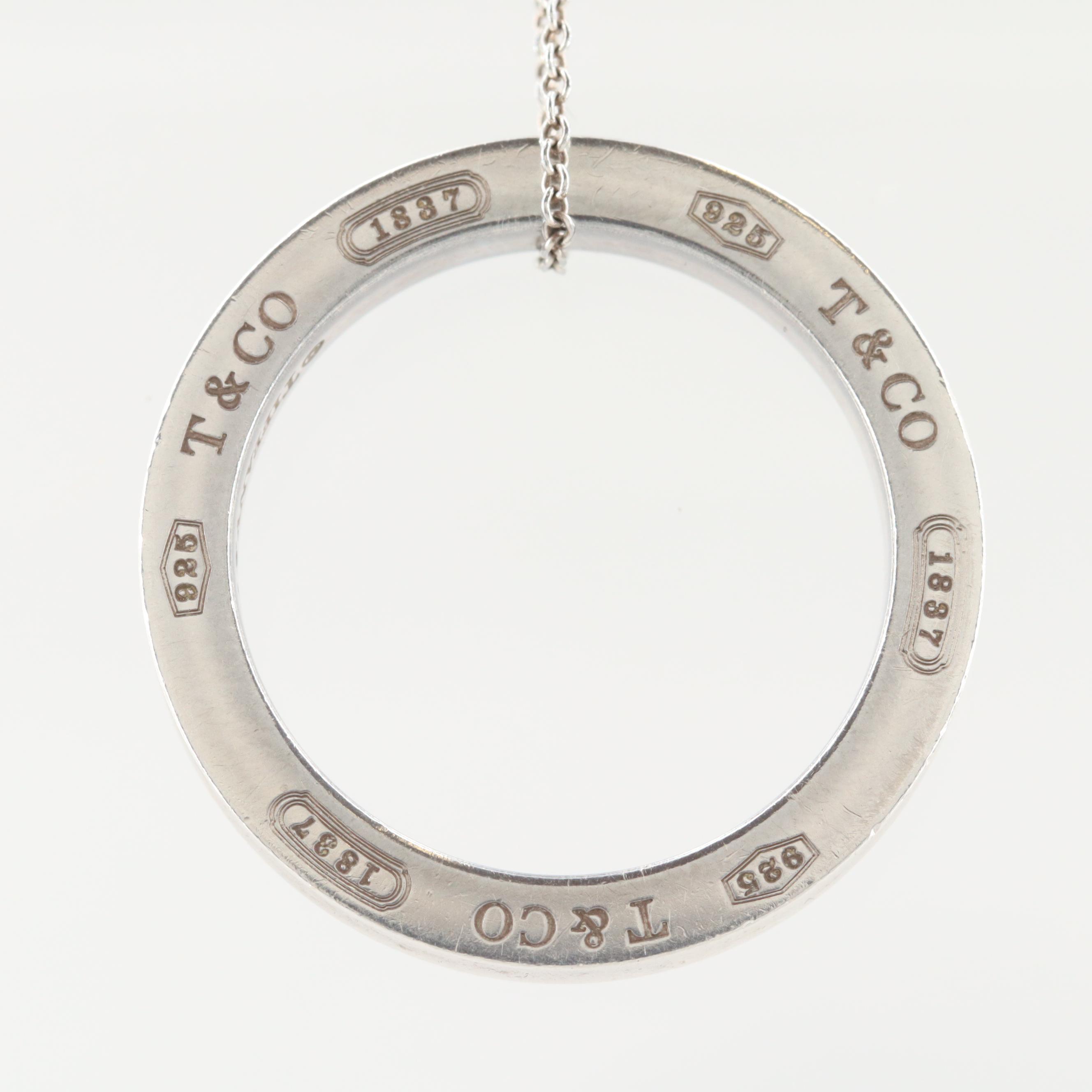 Tiffany & Co. Sterling Silver 1837 Circle Pendant Necklace