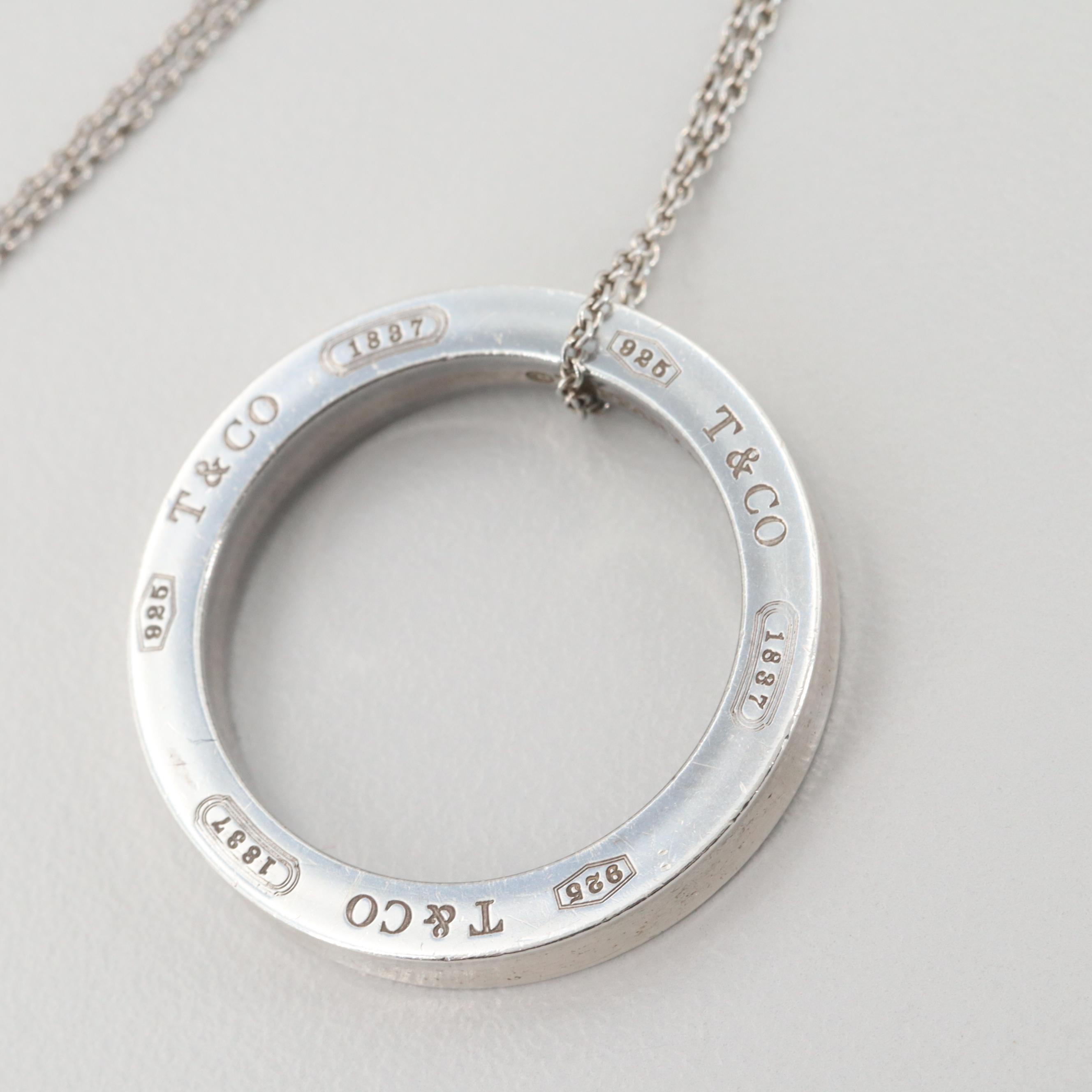 Tiffany & Co. Sterling Silver 1837 Circle Pendant Necklace