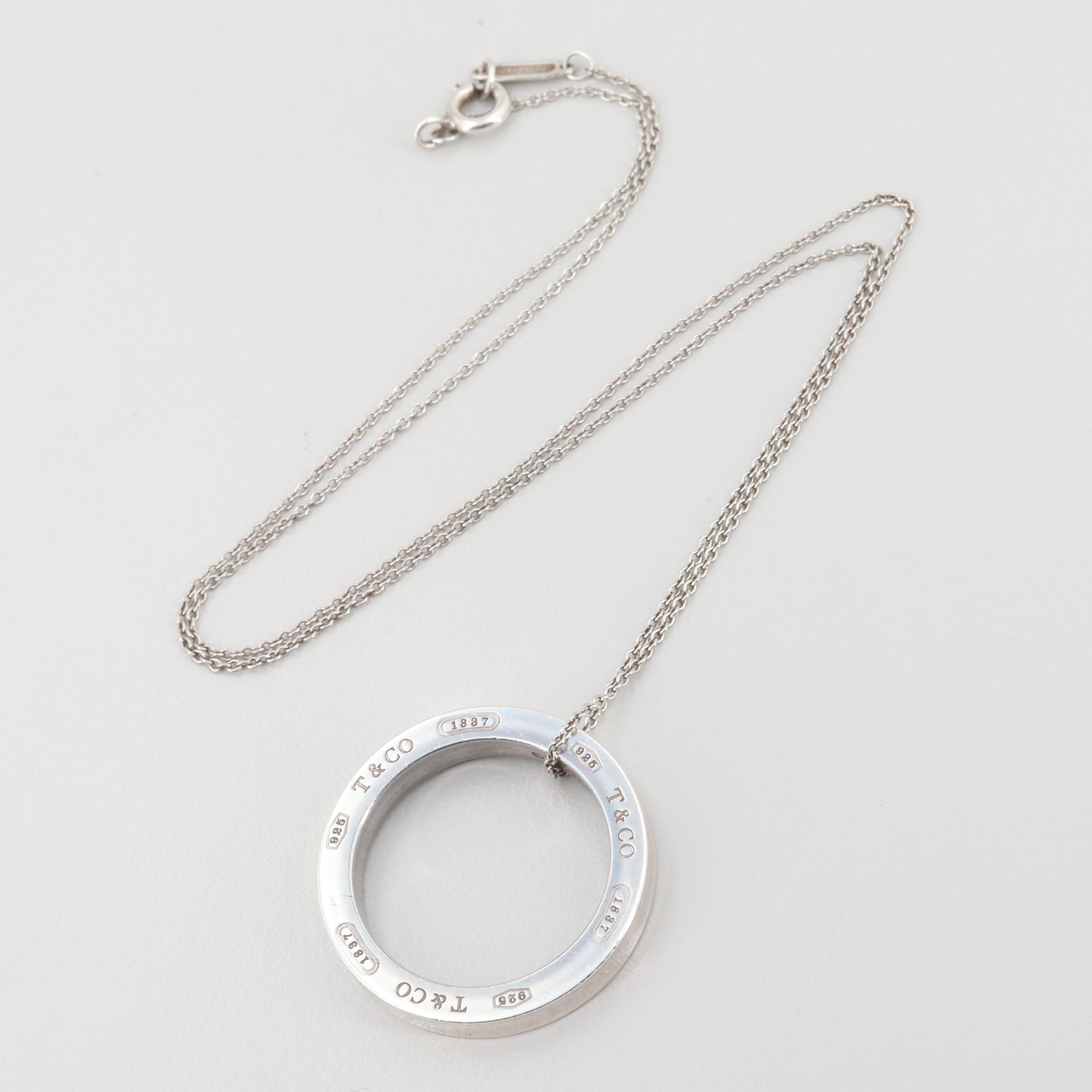 Tiffany & Co. Sterling Silver 1837 Circle Pendant Necklace