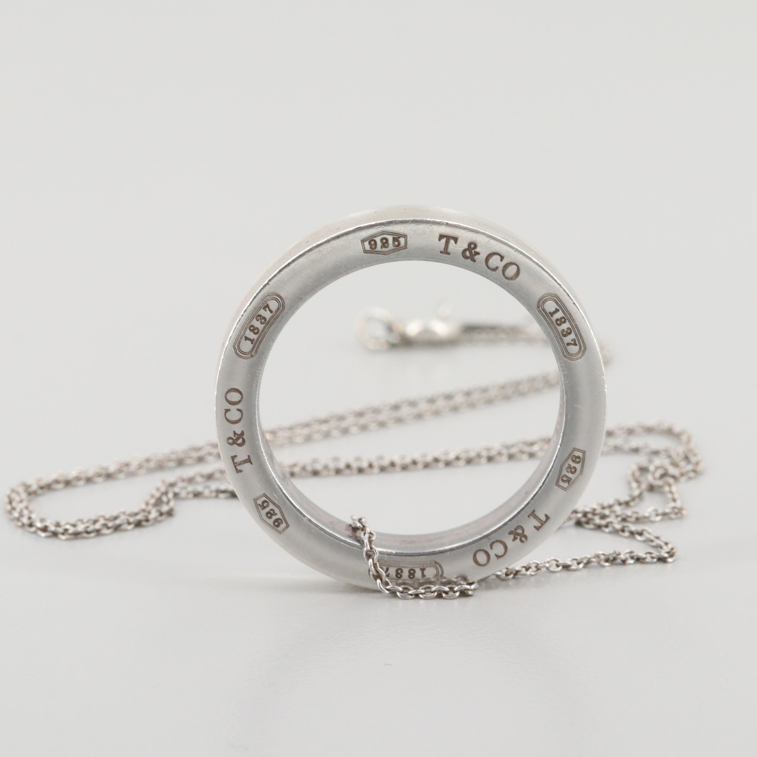 Tiffany & Co. Sterling Silver 1837 Circle Pendant Necklace