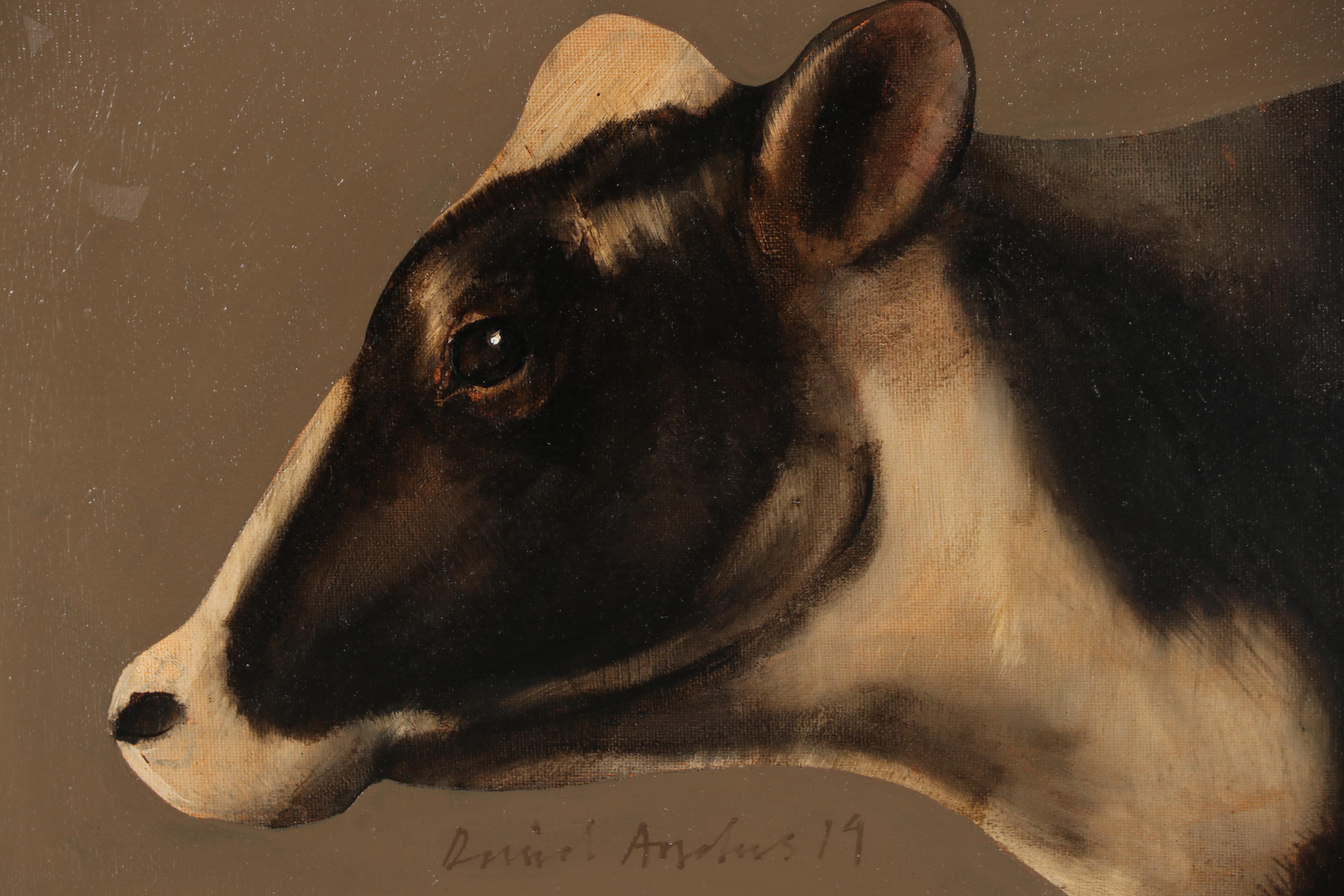 David Andrews Oil Painting Cow Portrait