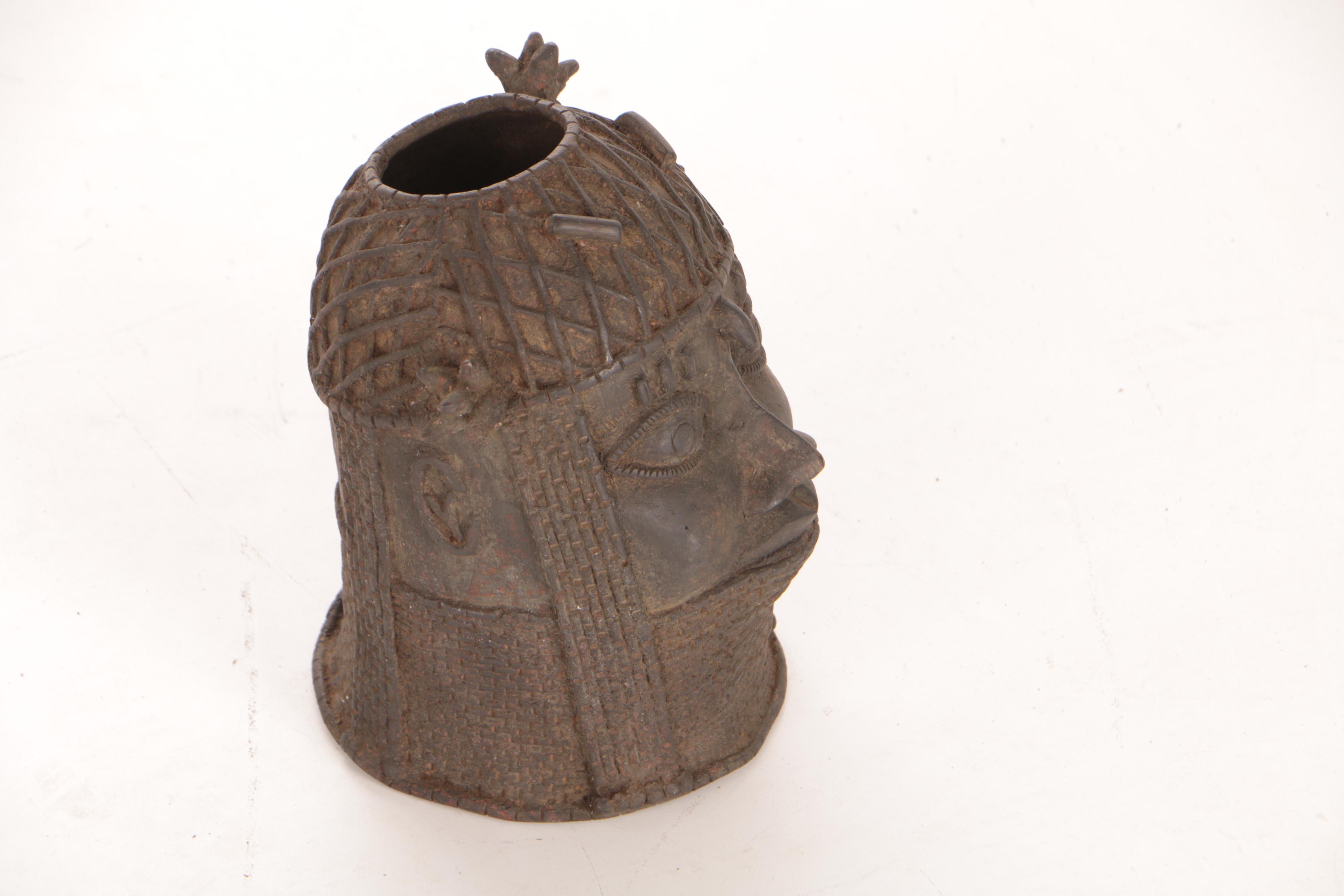 Benin Bronze "Oba" Memorial Head
