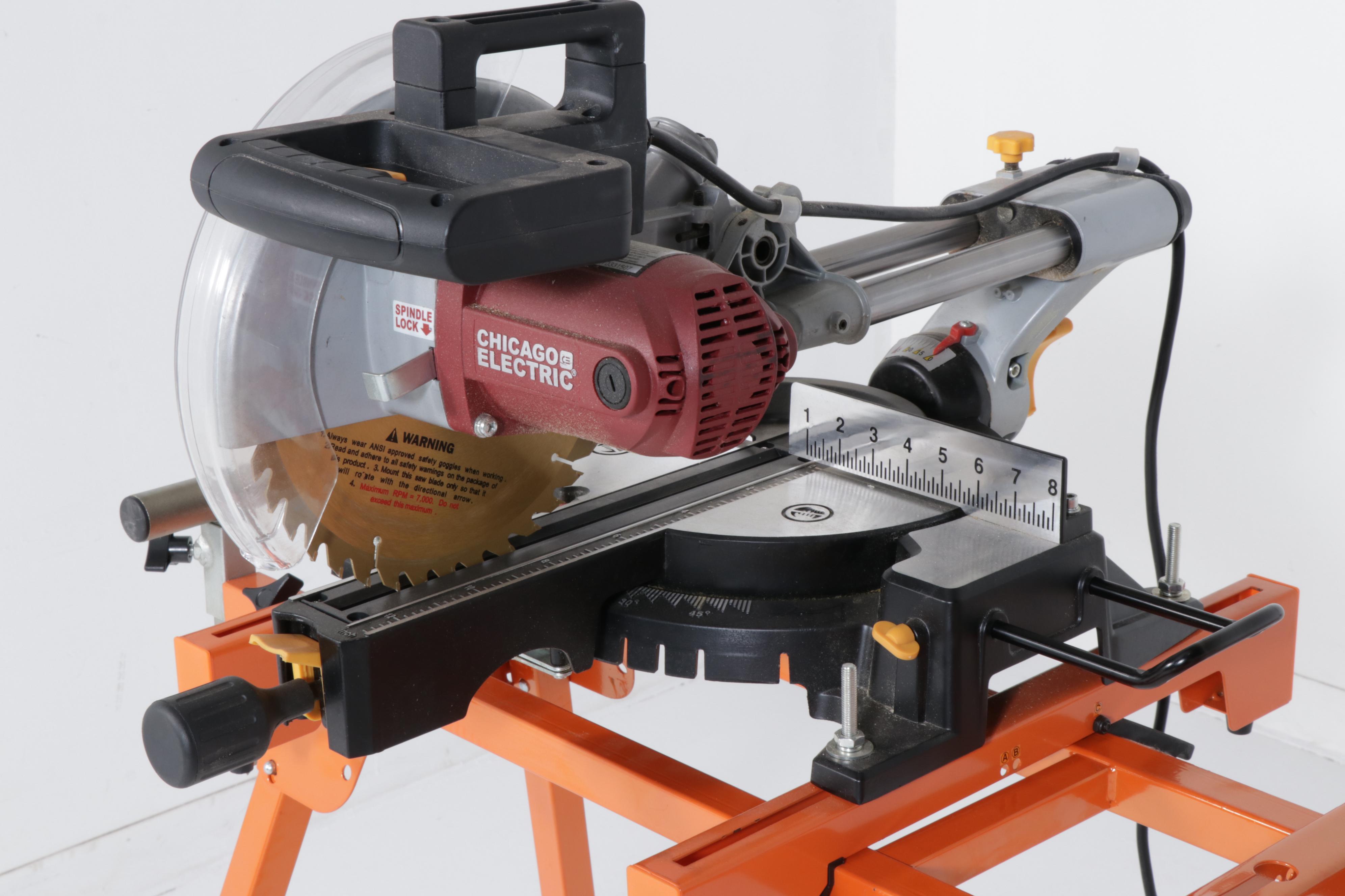Chicago Electric 10-Inch Compound Miter Saw with Stand