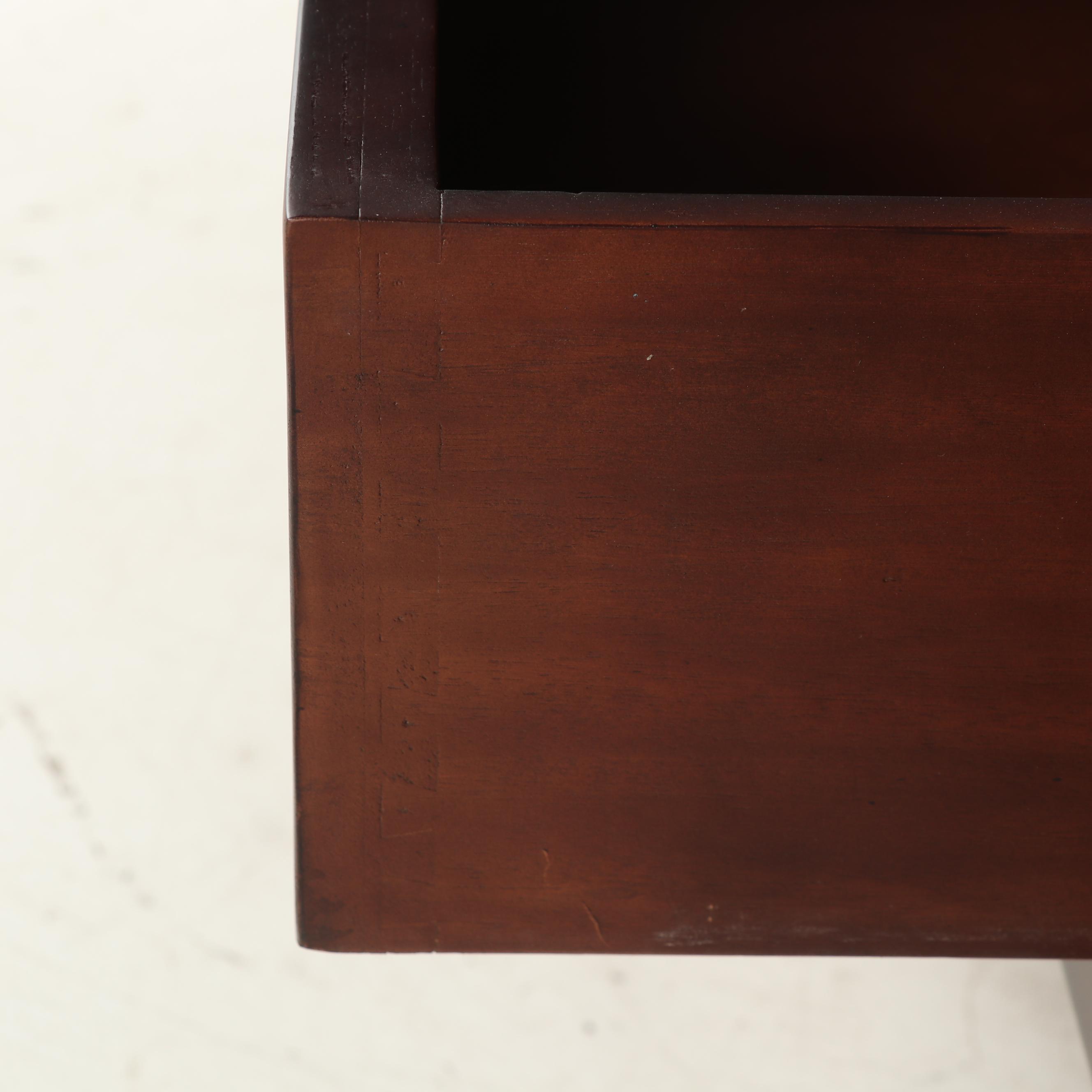 Contemporary Pier One Imports Carved and Painted Wooden Cabinet