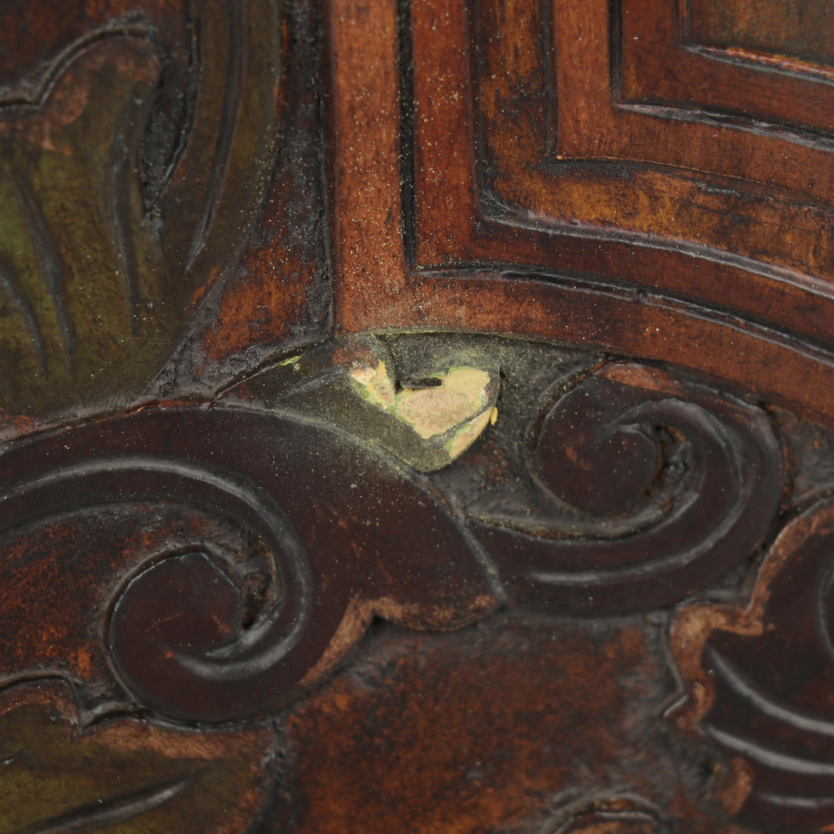 Contemporary Pier One Imports Carved and Painted Wooden Cabinet