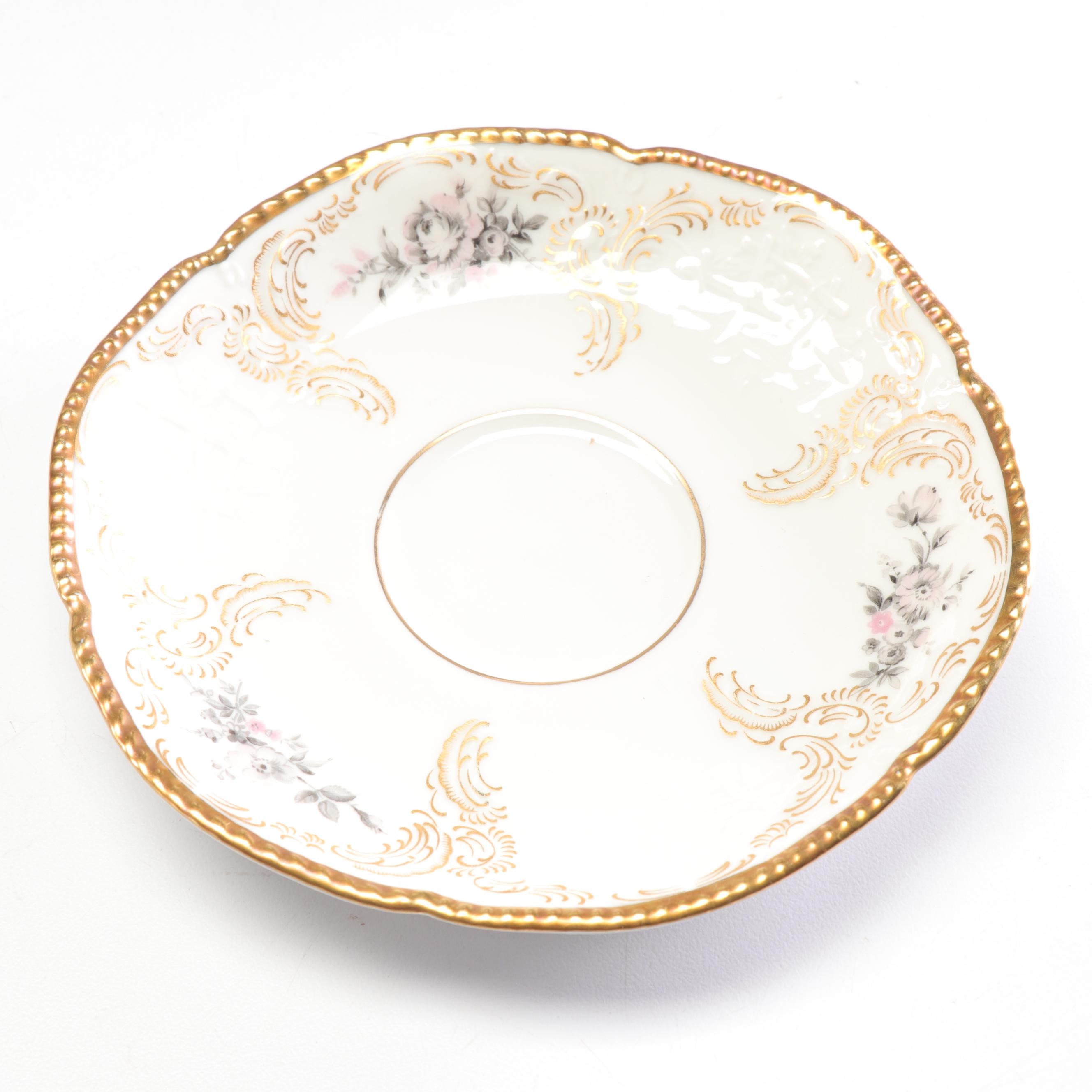 Rosenthal Porcelain Gold Rimmed "Sanssouci" Dinnerware
