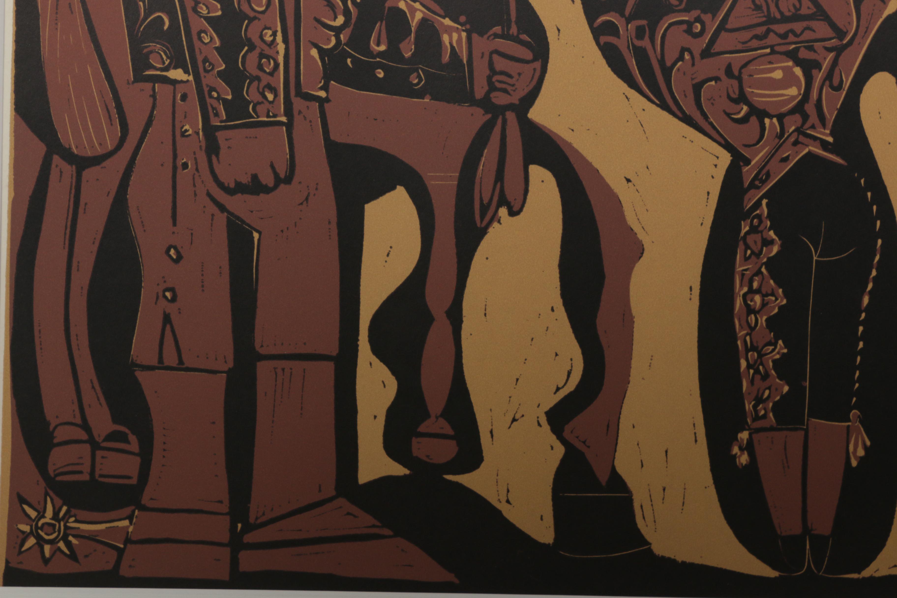 Pablo Picasso Linoleum Cut "Picador and Matador"