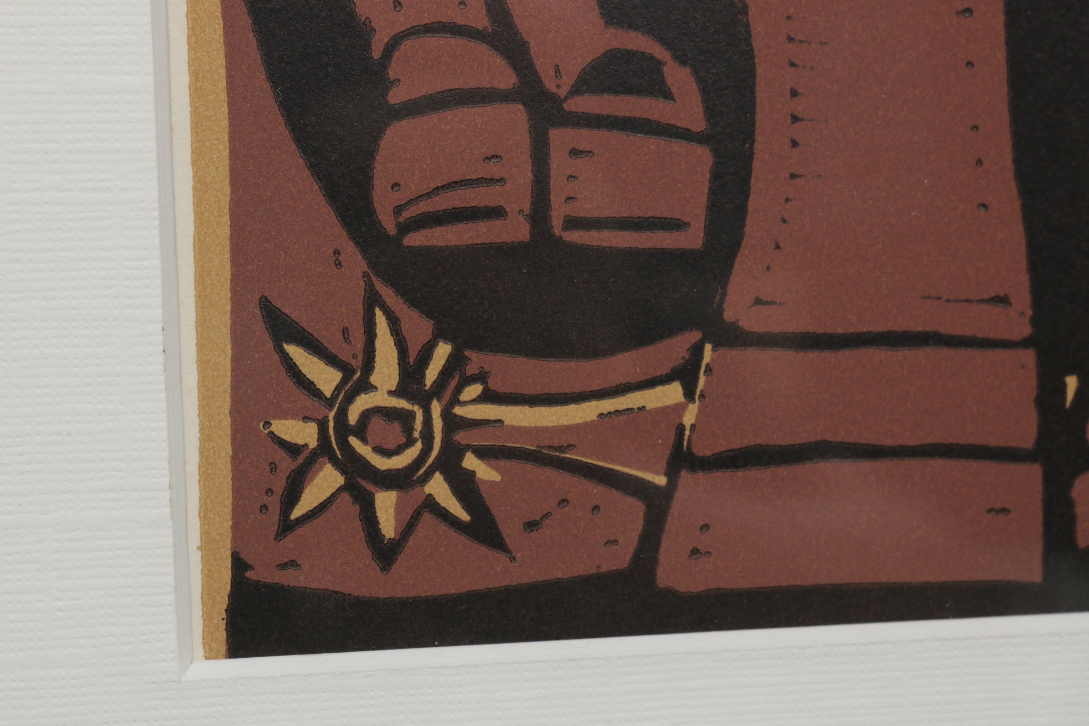Pablo Picasso Linoleum Cut "Picador and Matador"