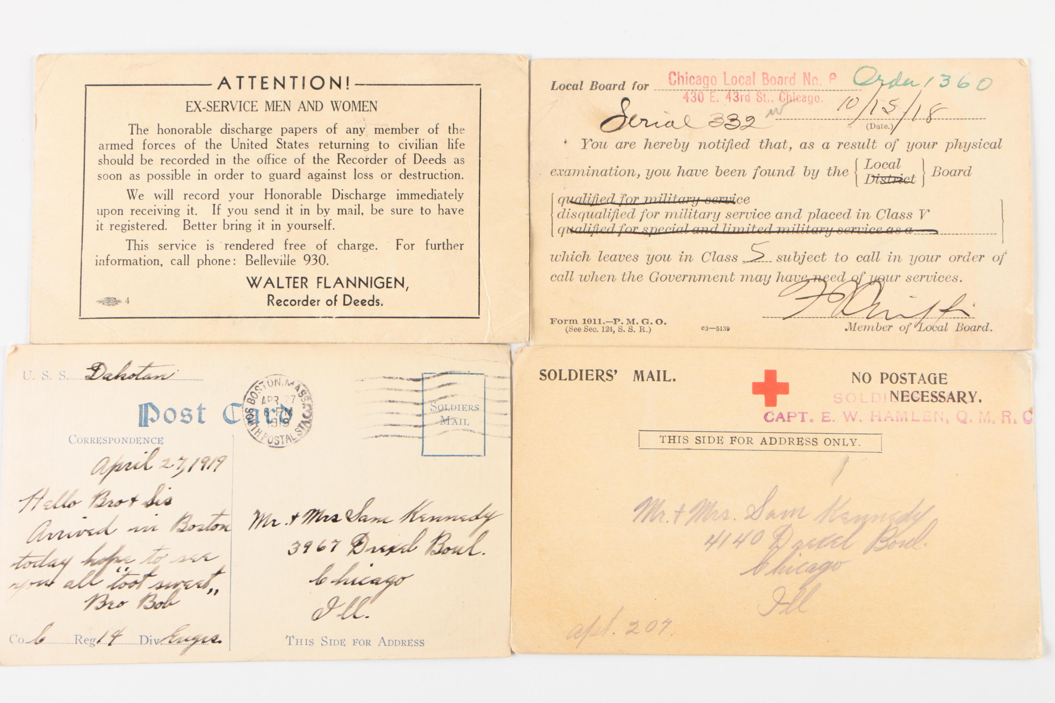 WWI Soldier Mementos, Photographs, Postcards, P.O.W. Letters, and More, 1910s