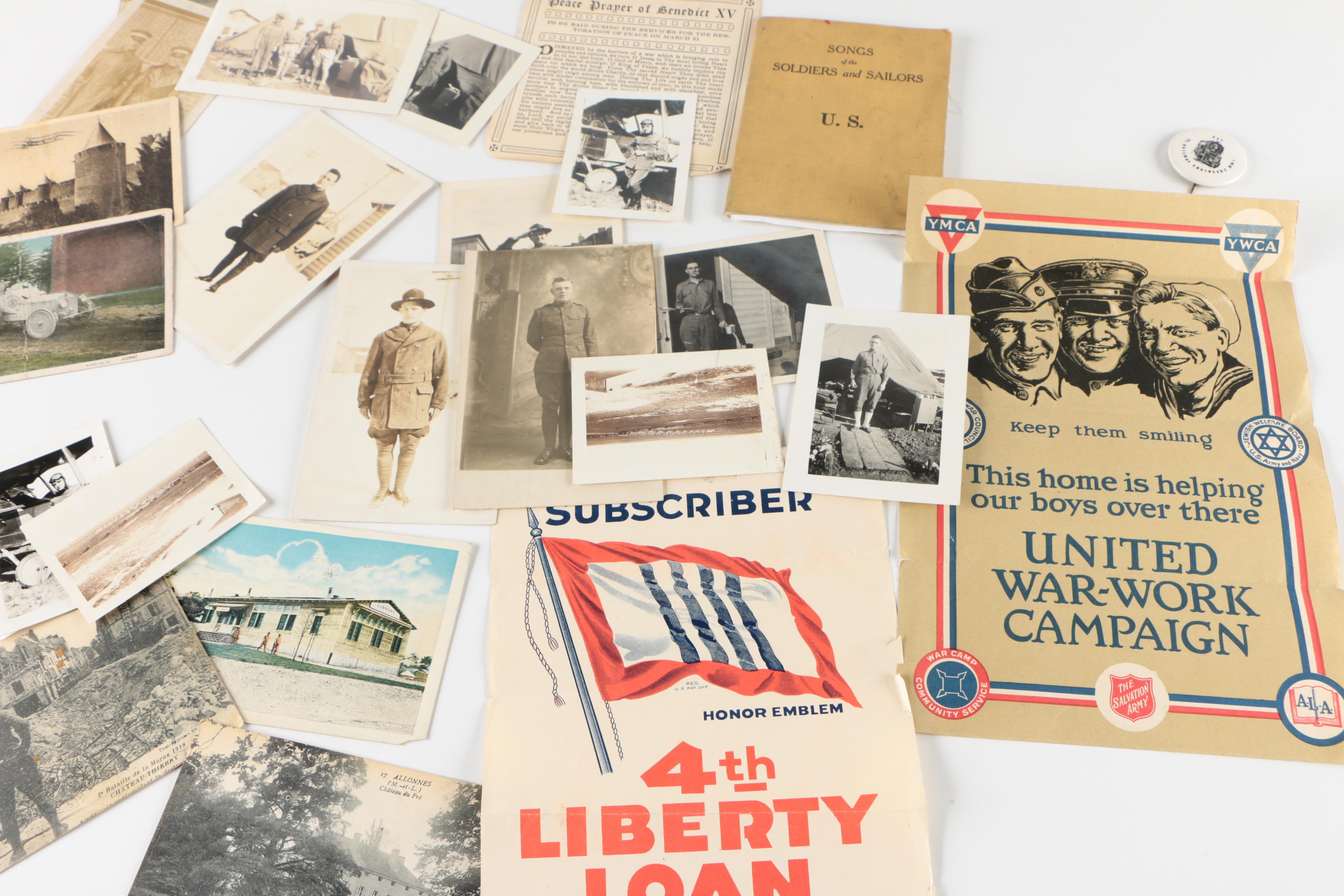 WWI Soldier Mementos, Photographs, Postcards, P.O.W. Letters, and More, 1910s