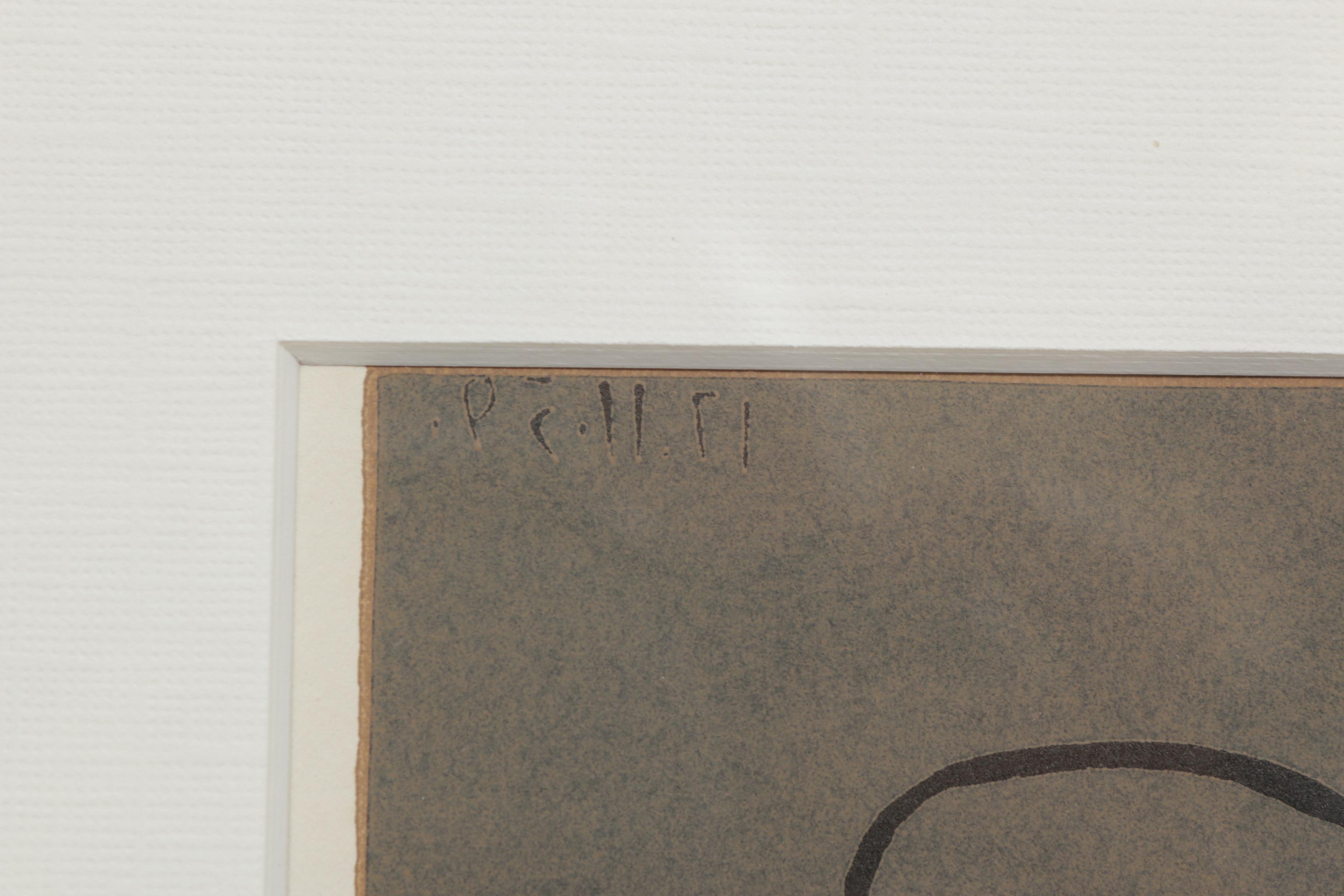 Pablo Picasso Linoleum Cut "Bacchanal with Mother and Child"