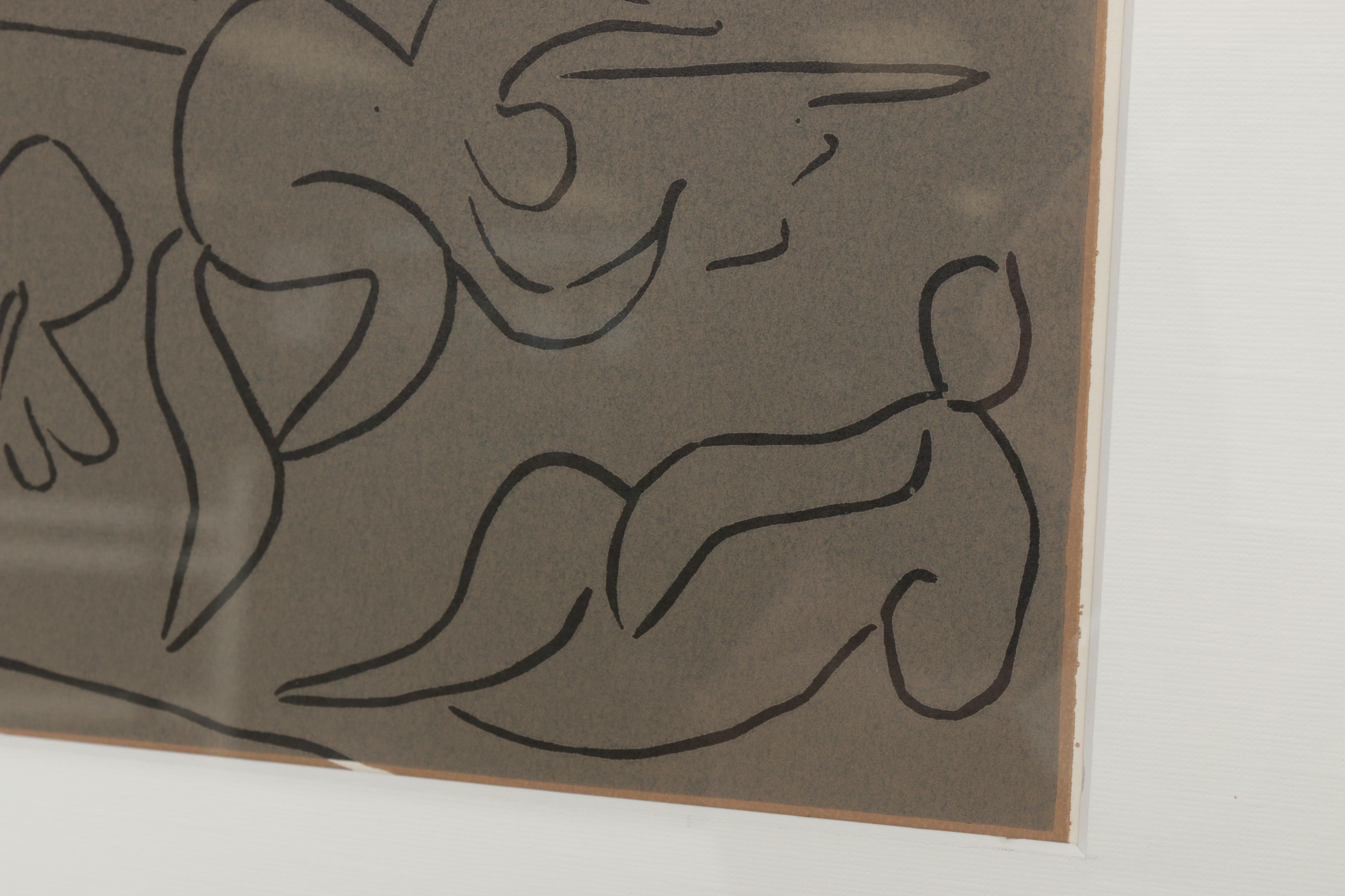 Pablo Picasso Linoleum Cut "Bacchanal with Mother and Child"