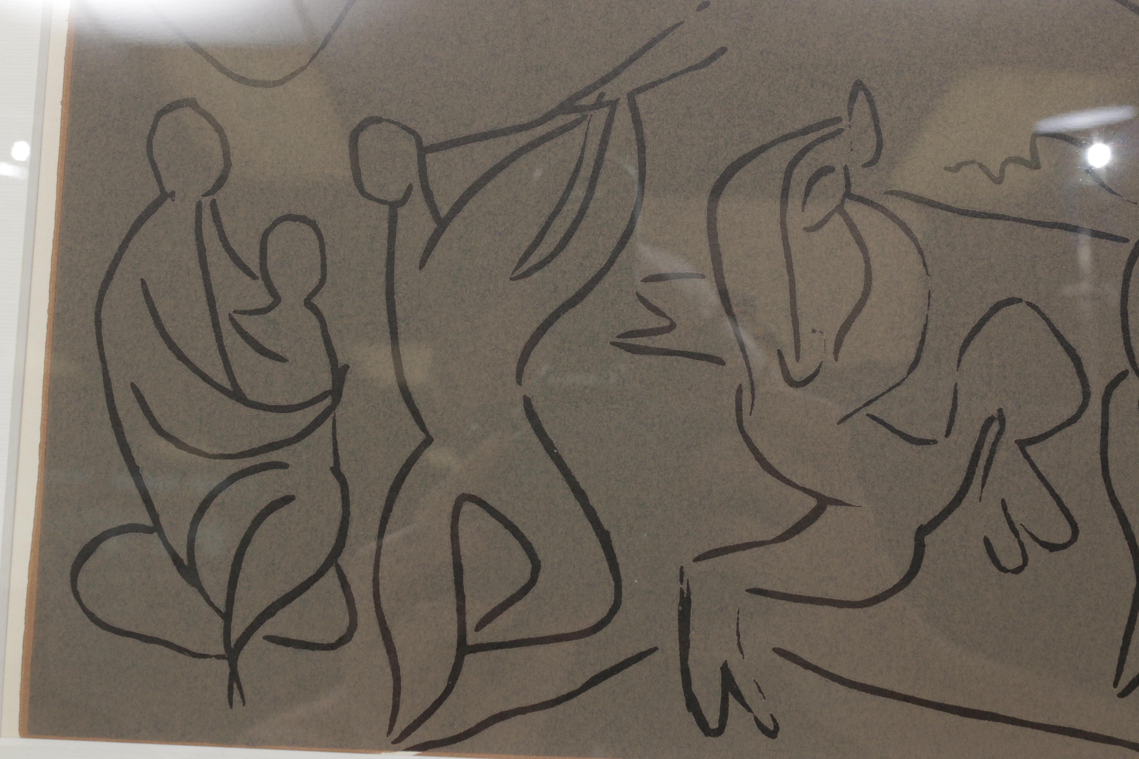 Pablo Picasso Linoleum Cut "Bacchanal with Mother and Child"