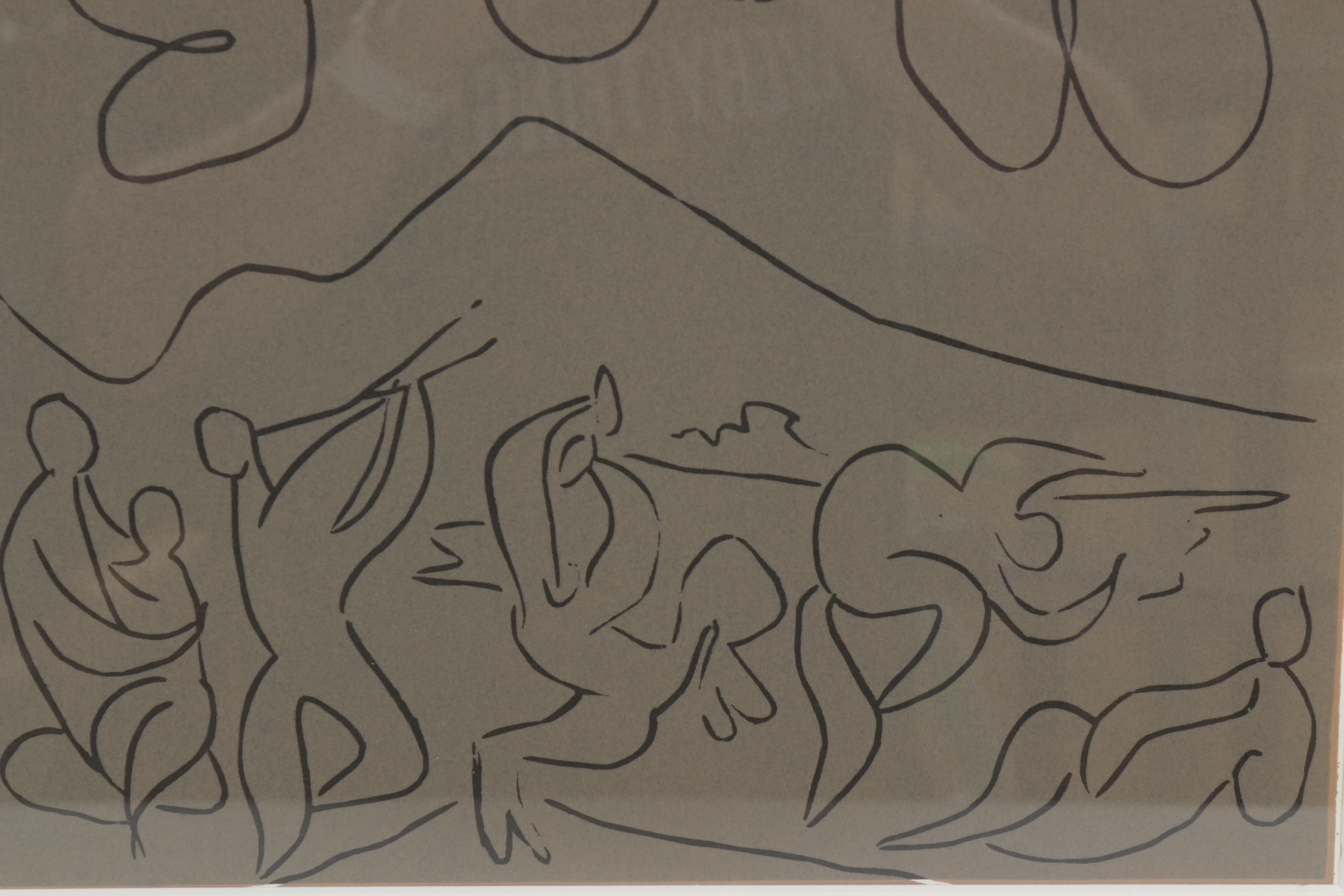 Pablo Picasso Linoleum Cut "Bacchanal with Mother and Child"