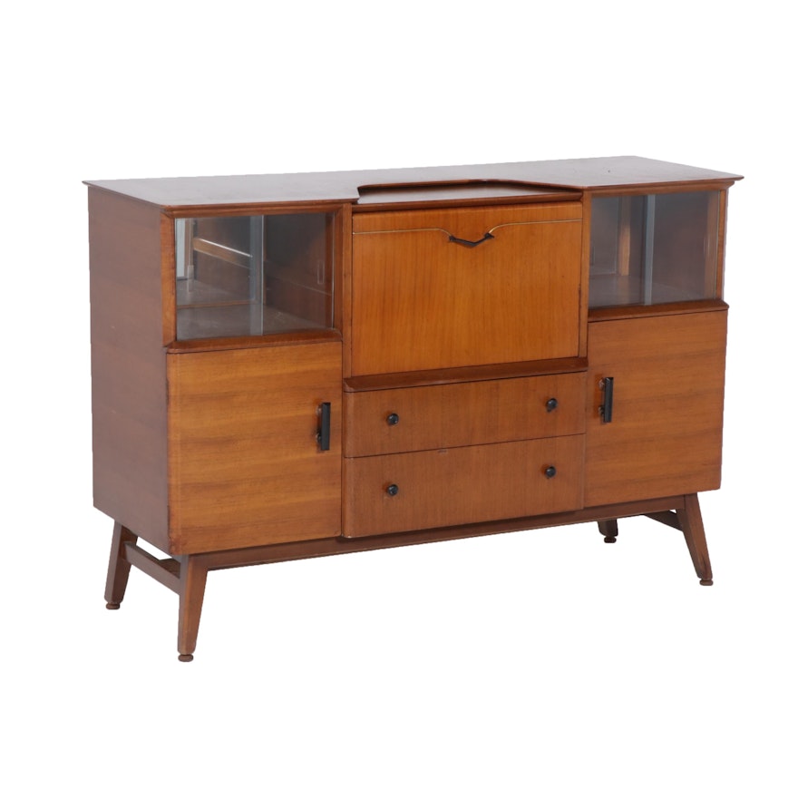 Beautility Bleached Mahogany and Birch Cocktail Cabinet, Mid-Century