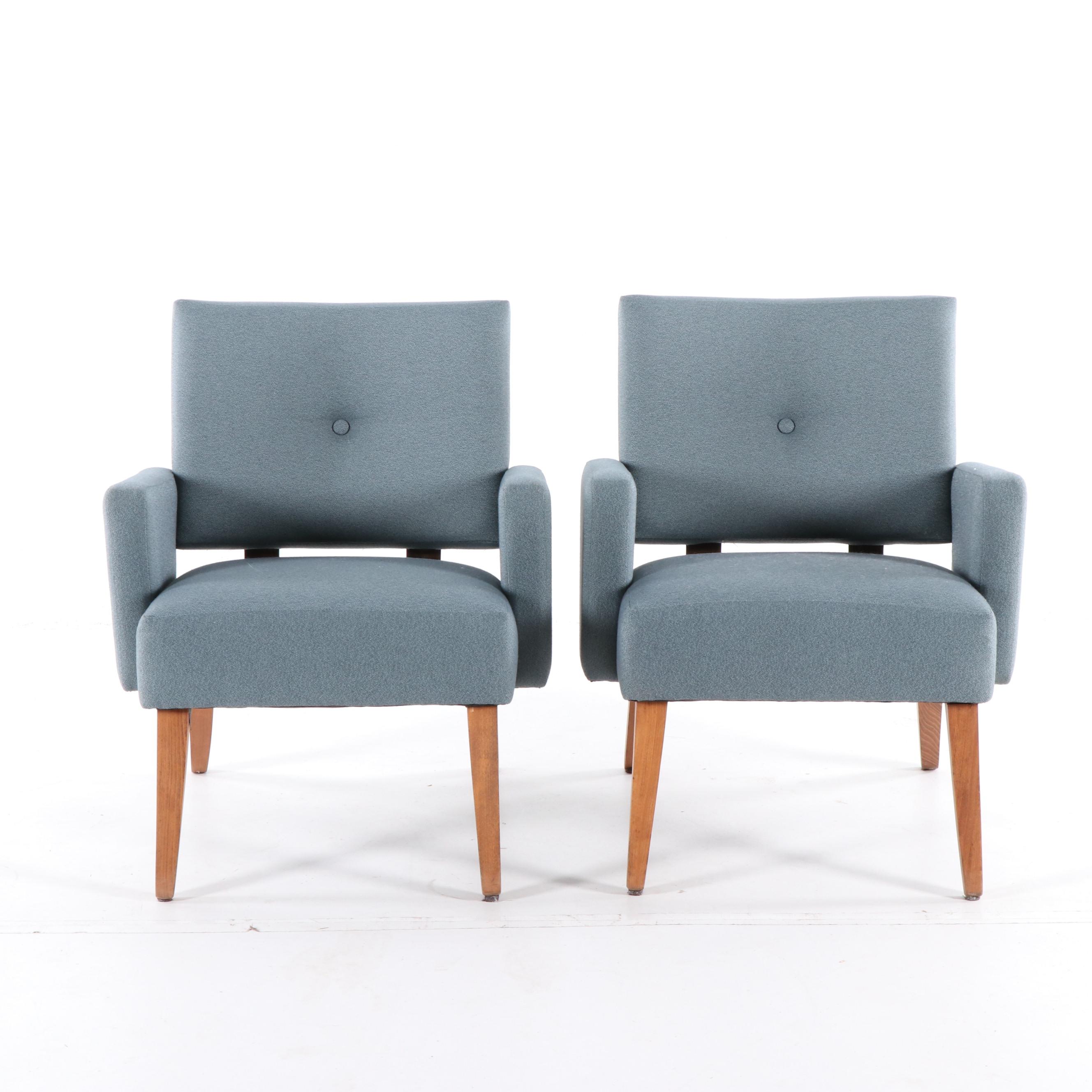 Mid Century Modern Style Upholstered Armchairs