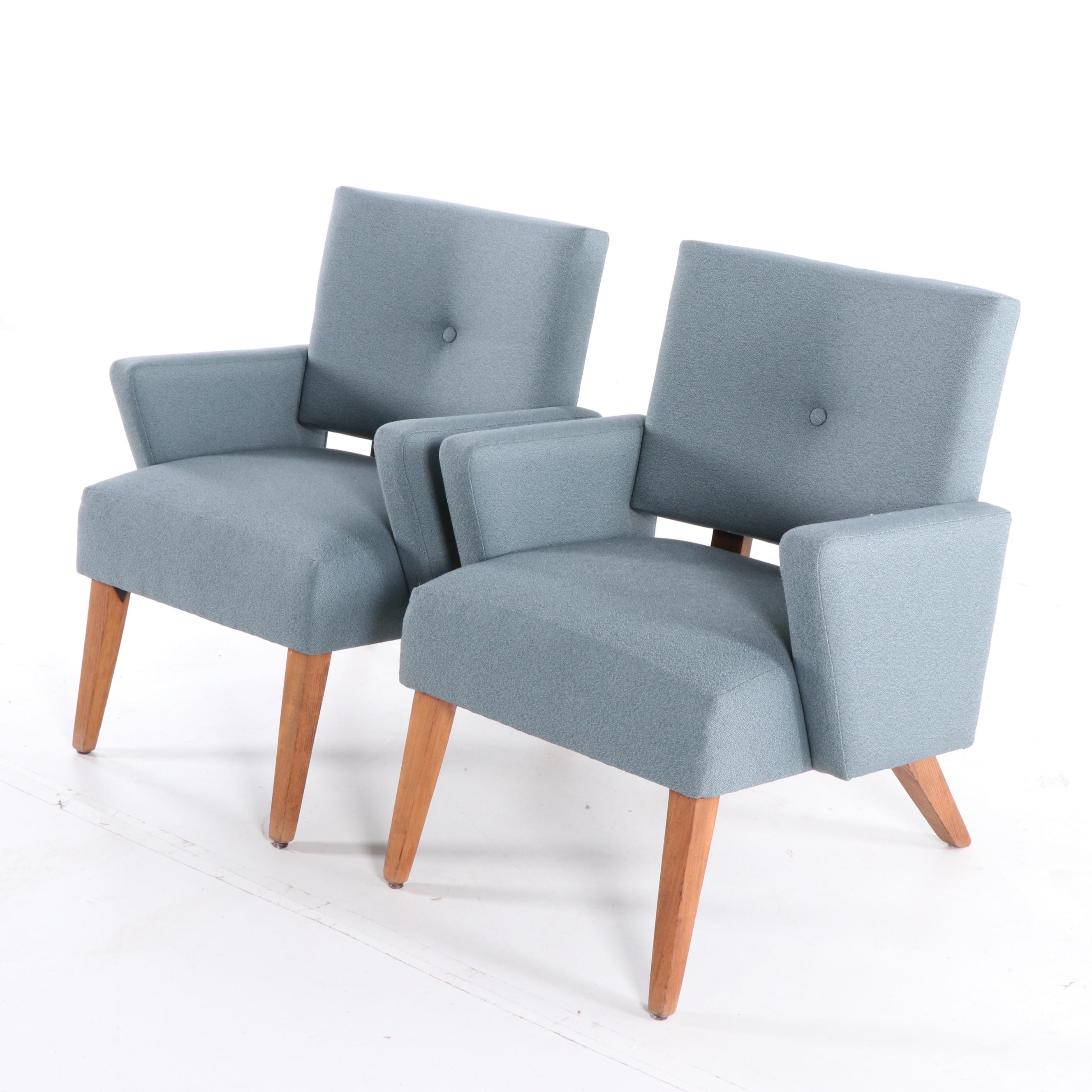 Mid Century Modern Style Upholstered Armchairs