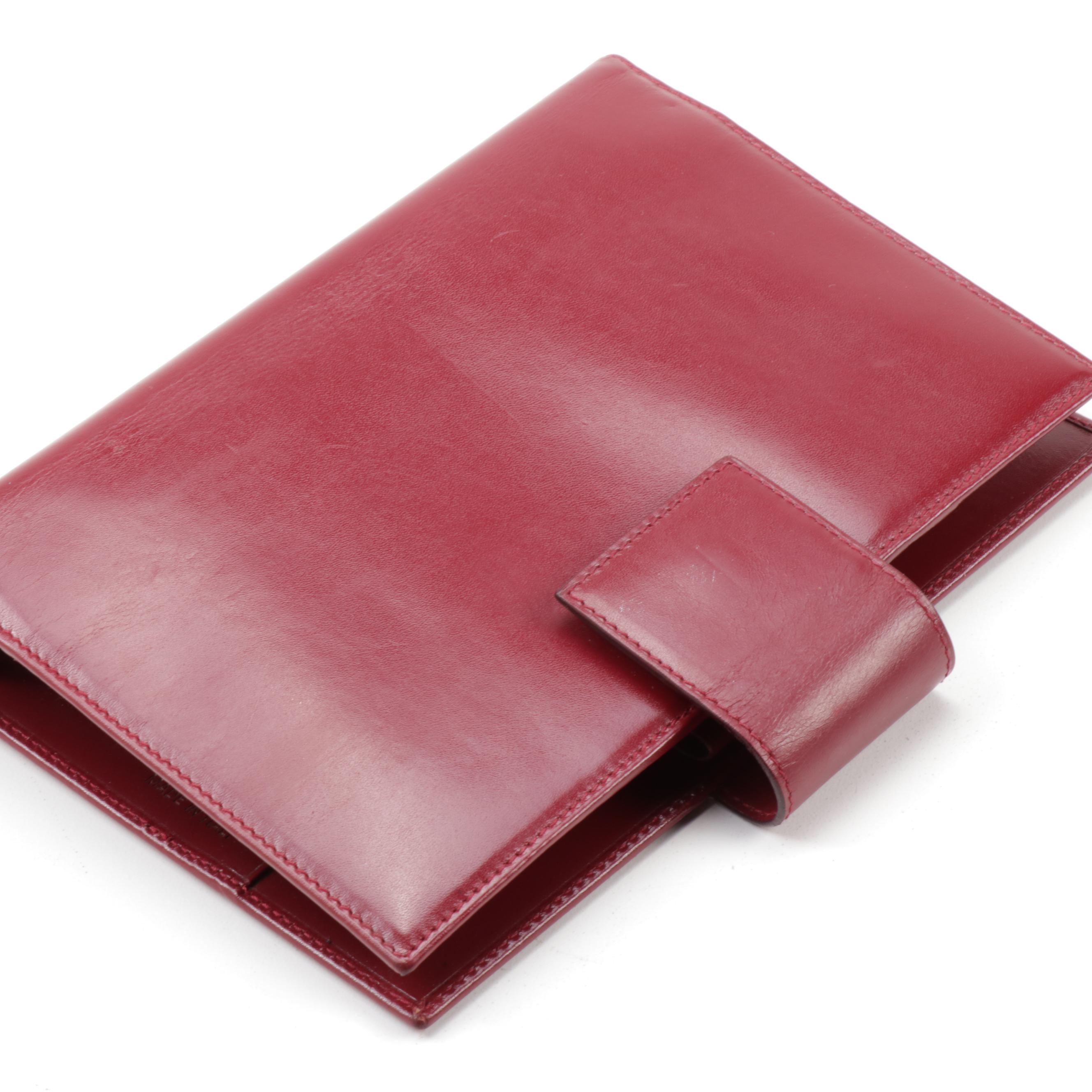 Prada Maroon Leather Agenda Notebook