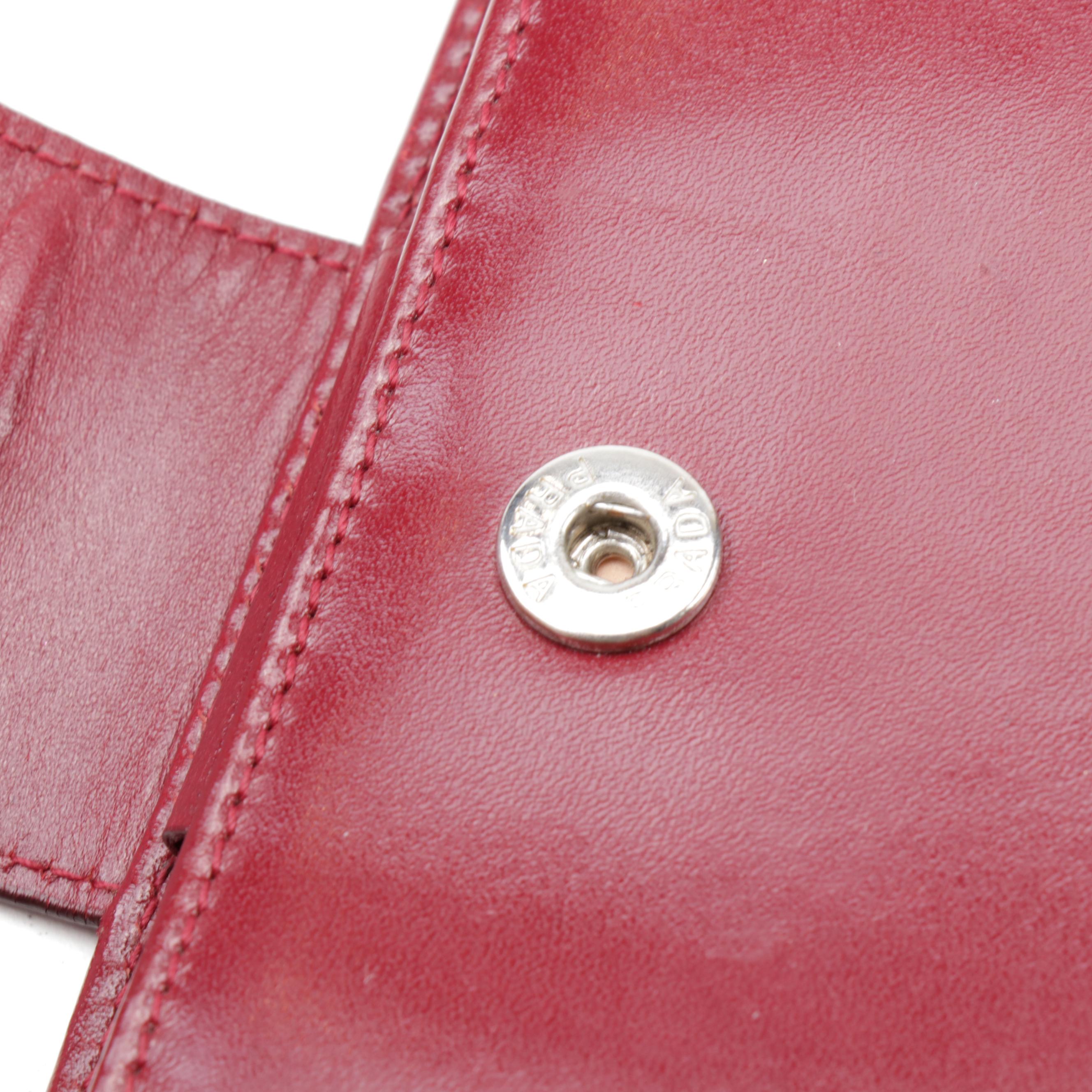 Prada Maroon Leather Agenda Notebook